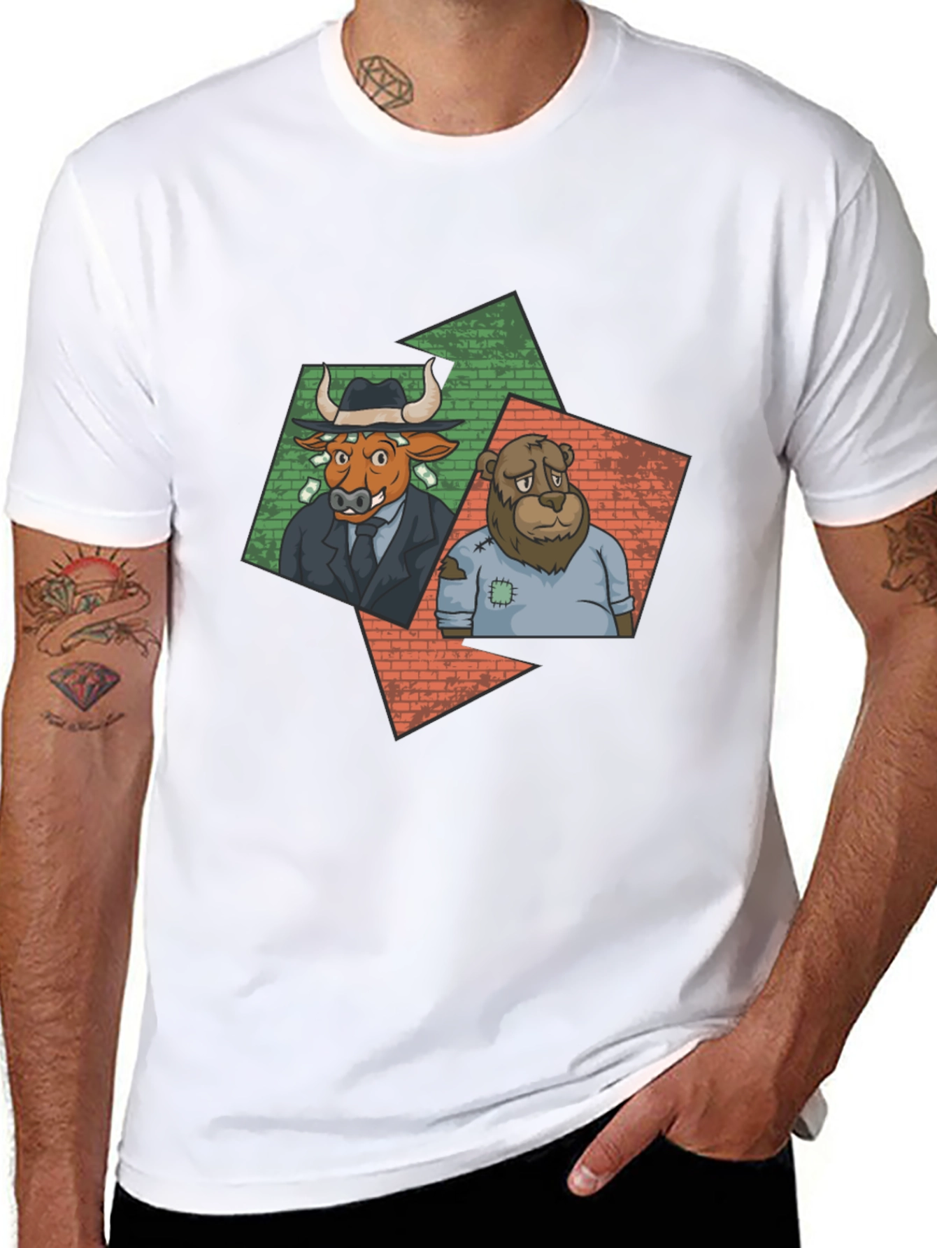 Bull and Bear Graphic Tee