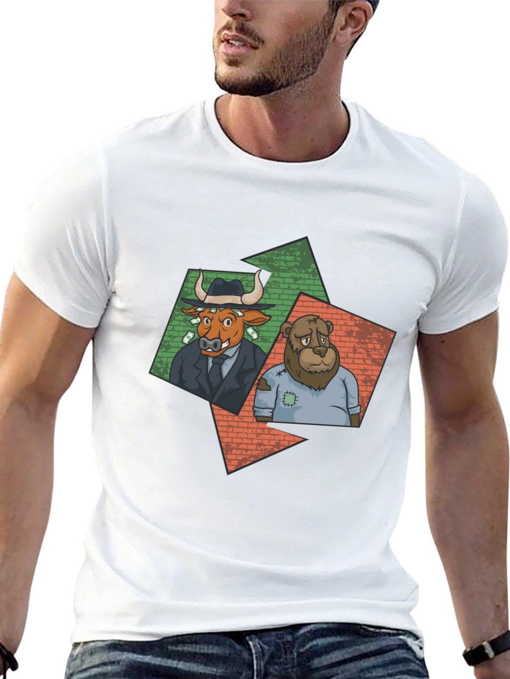 Bull and Bear Graphic Tee