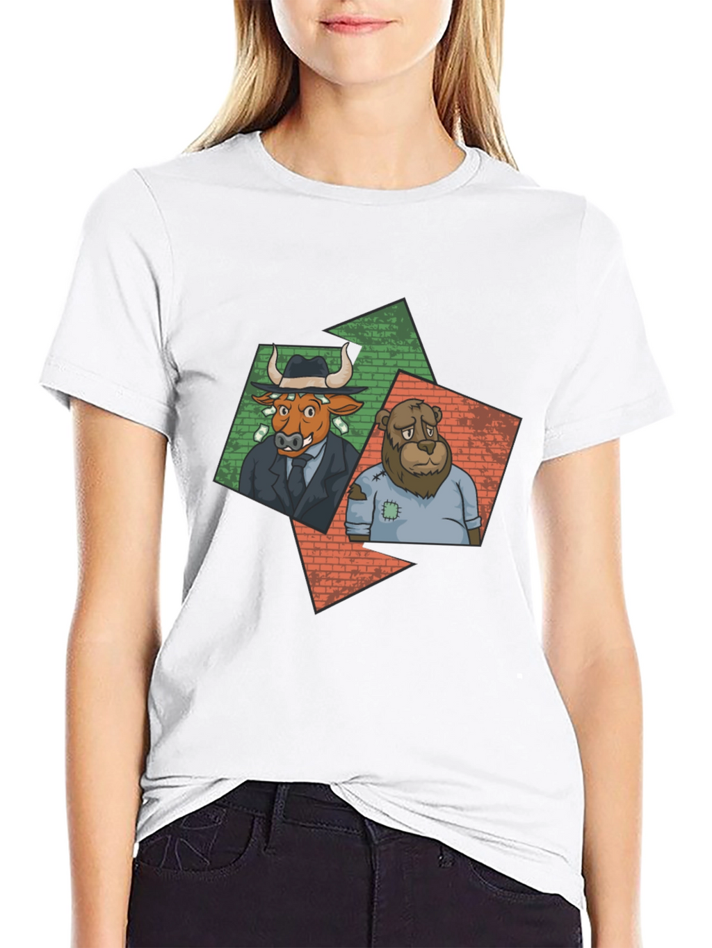 Bull and Bear Graphic Tee