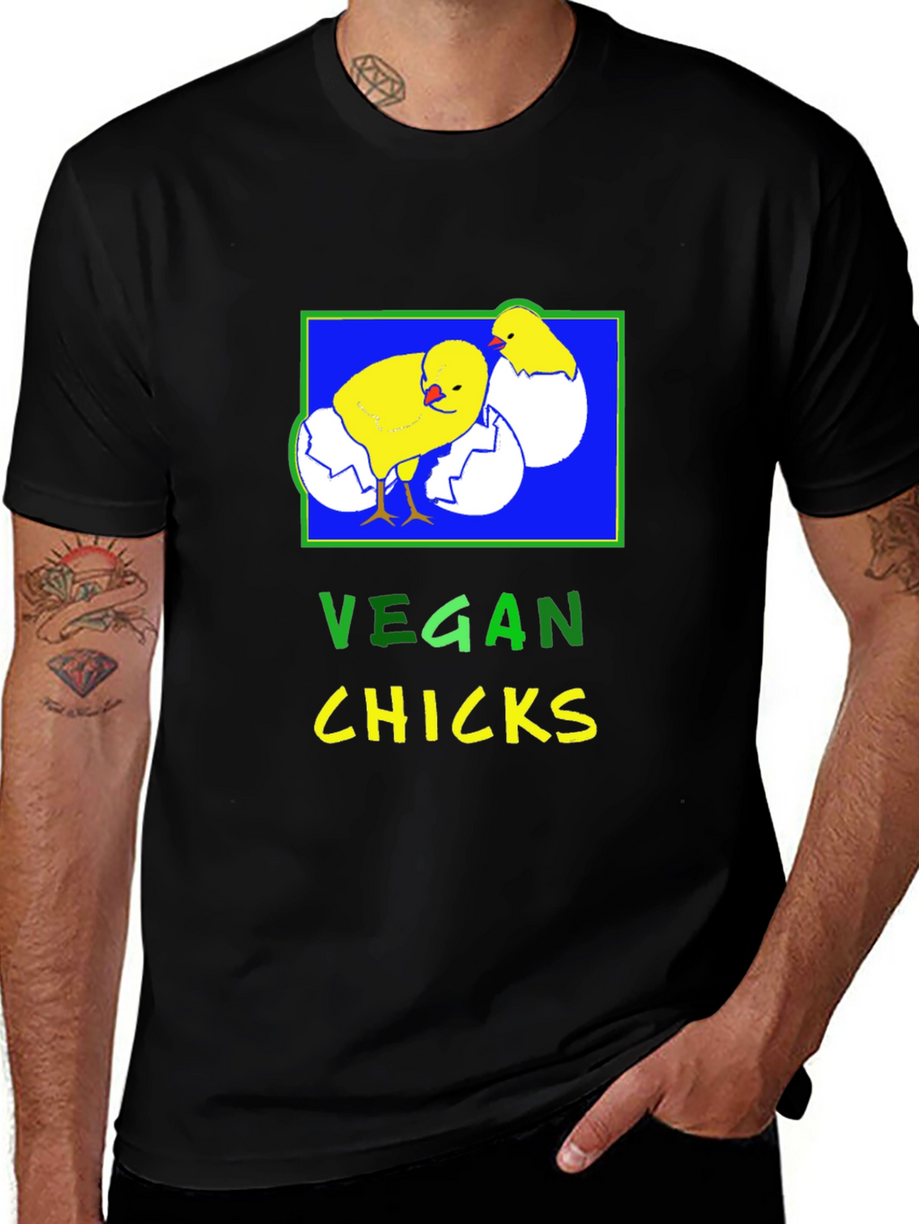 Vegan Chicks T-Shirt - Black Graphic Tee