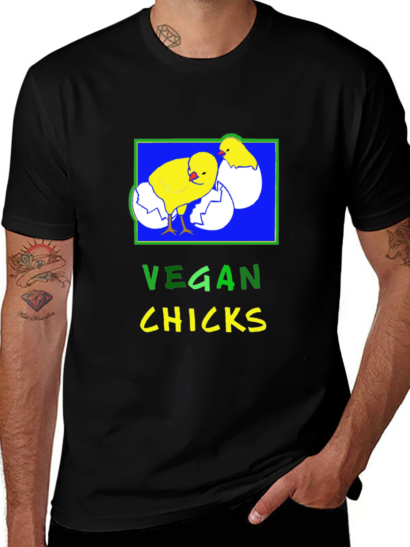 Vegan Chicks T-Shirt - Black Graphic Tee