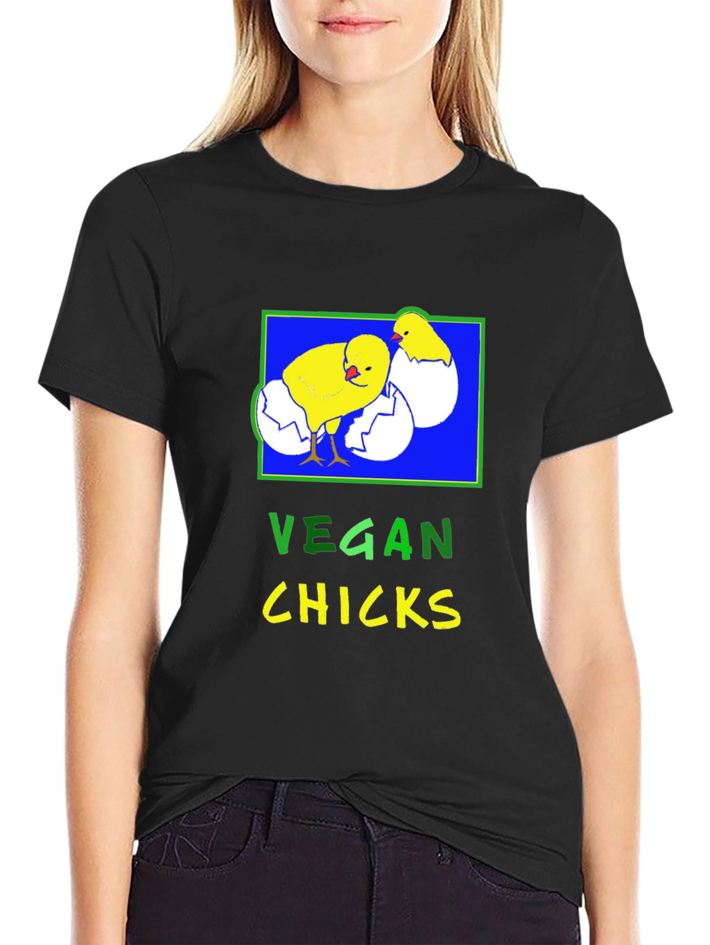 Vegan Chicks T-Shirt - Black Graphic Tee