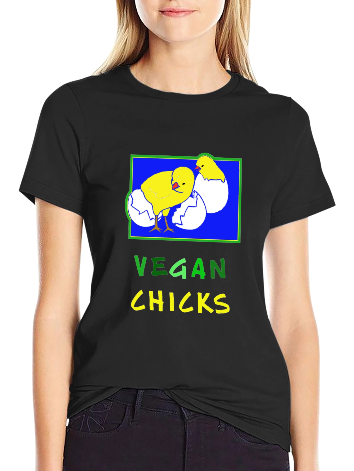 Vegan Chicks T-Shirt - Black Graphic Tee