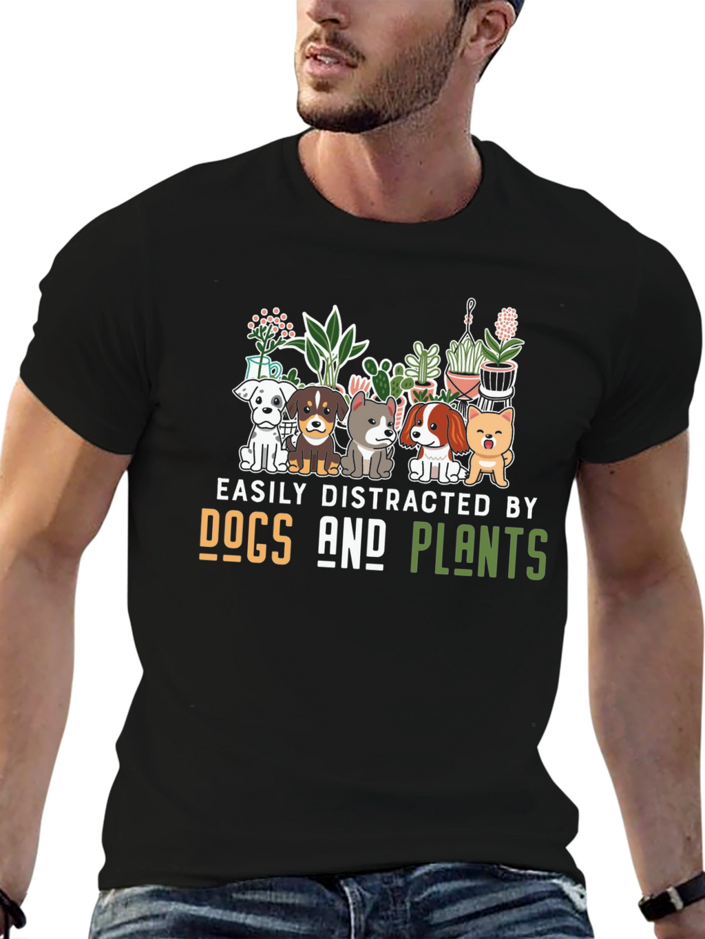 Easily Distracted by Dogs and Plants T-Shirt