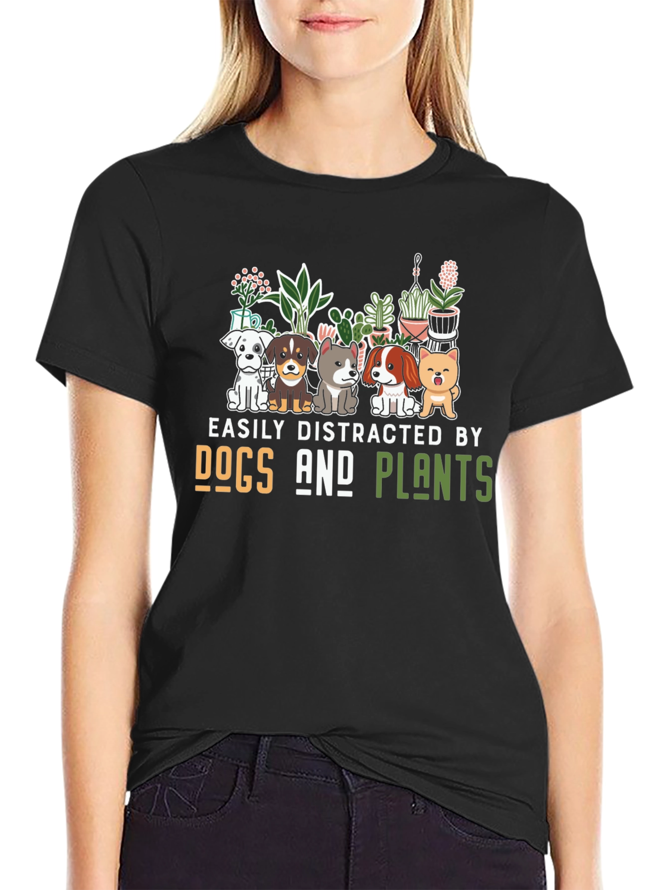 Easily Distracted by Dogs and Plants T-Shirt