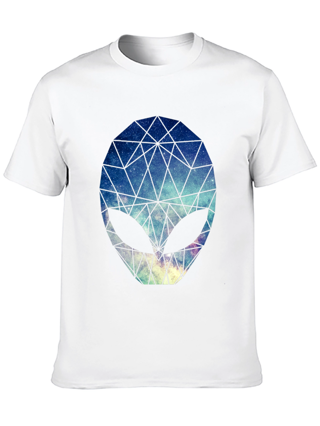Geometric Alien Head Graphic Black T-Shirt