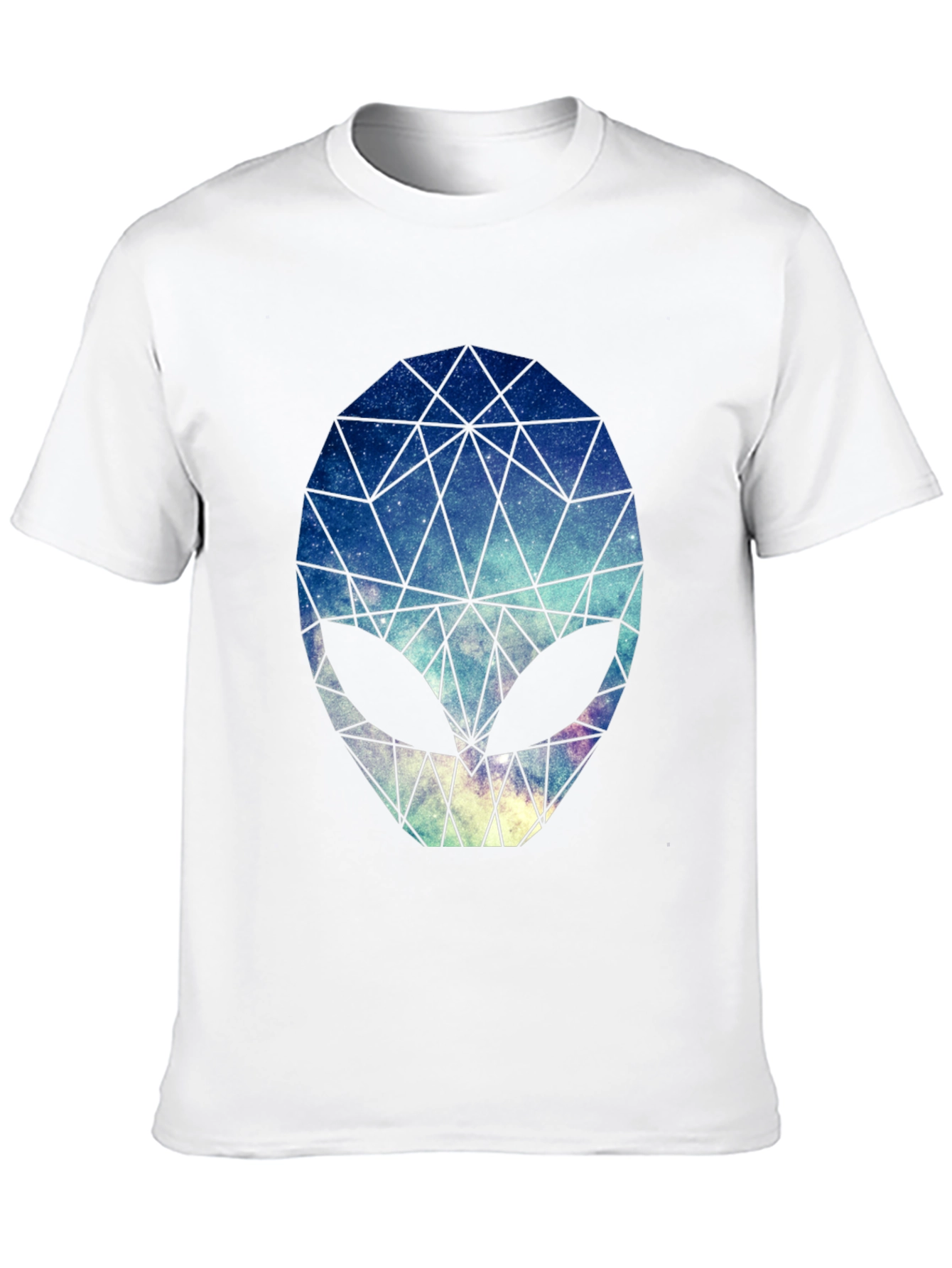 Geometric Alien Head Graphic Black T-Shirt
