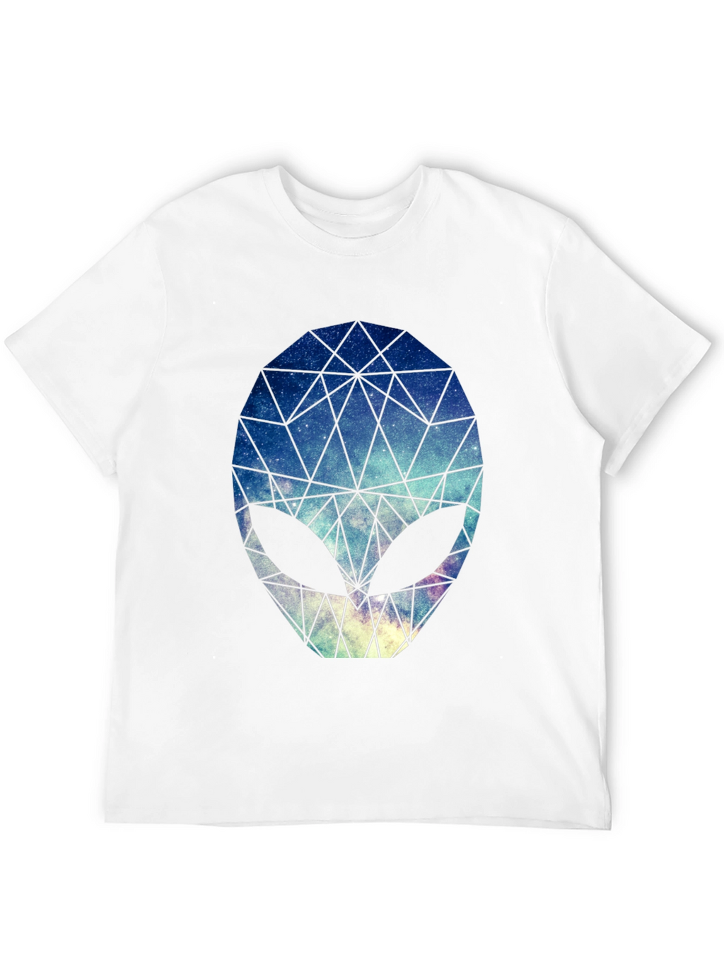 Geometric Alien Head Graphic Black T-Shirt