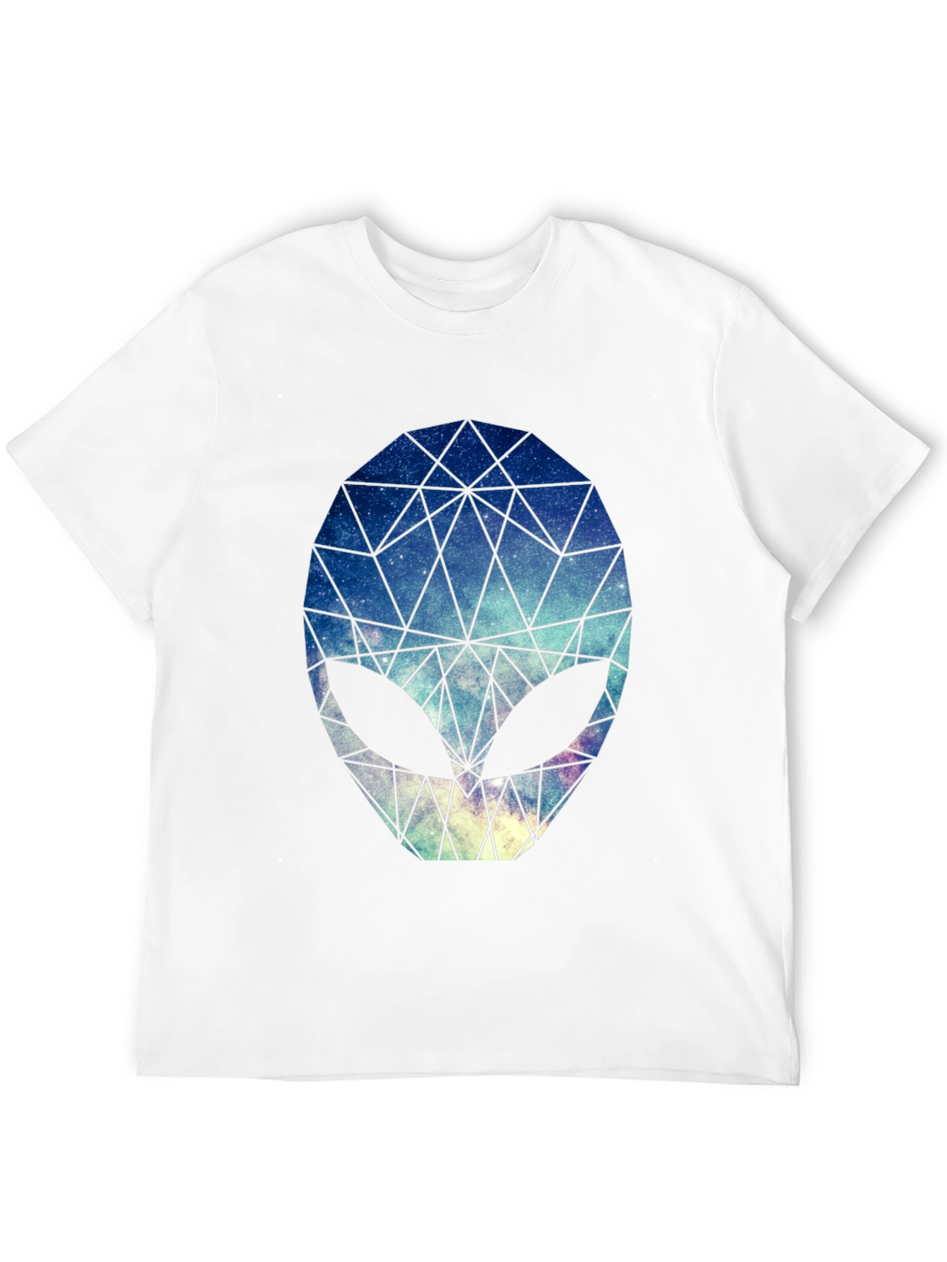 Geometric Alien Head Graphic Black T-Shirt