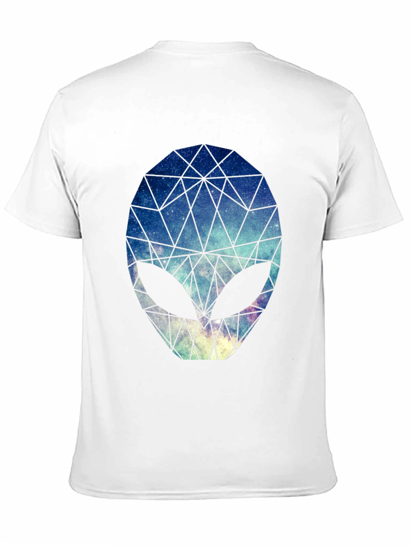 Geometric Alien Head Graphic Black T-Shirt