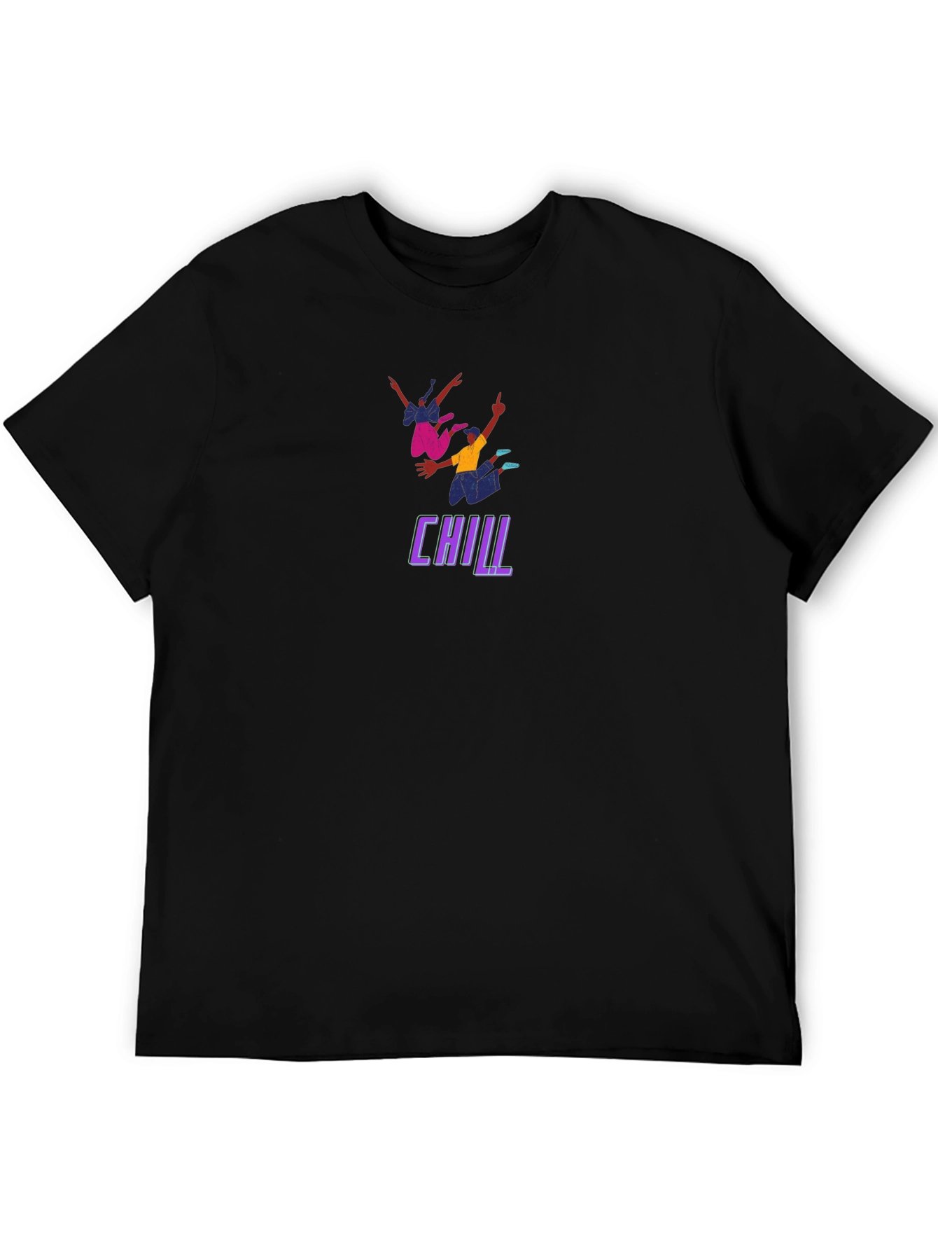 Chill Graphic Print Black T-Shirt