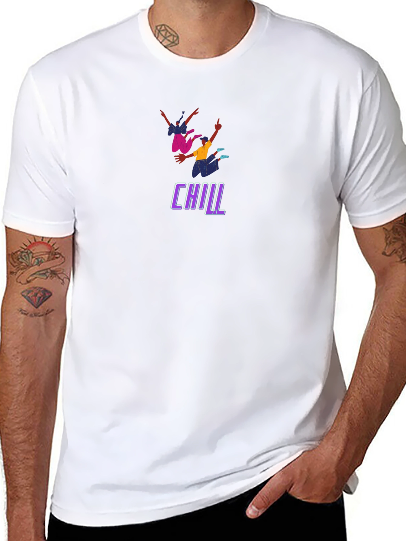 Chill Graphic Print Black T-Shirt