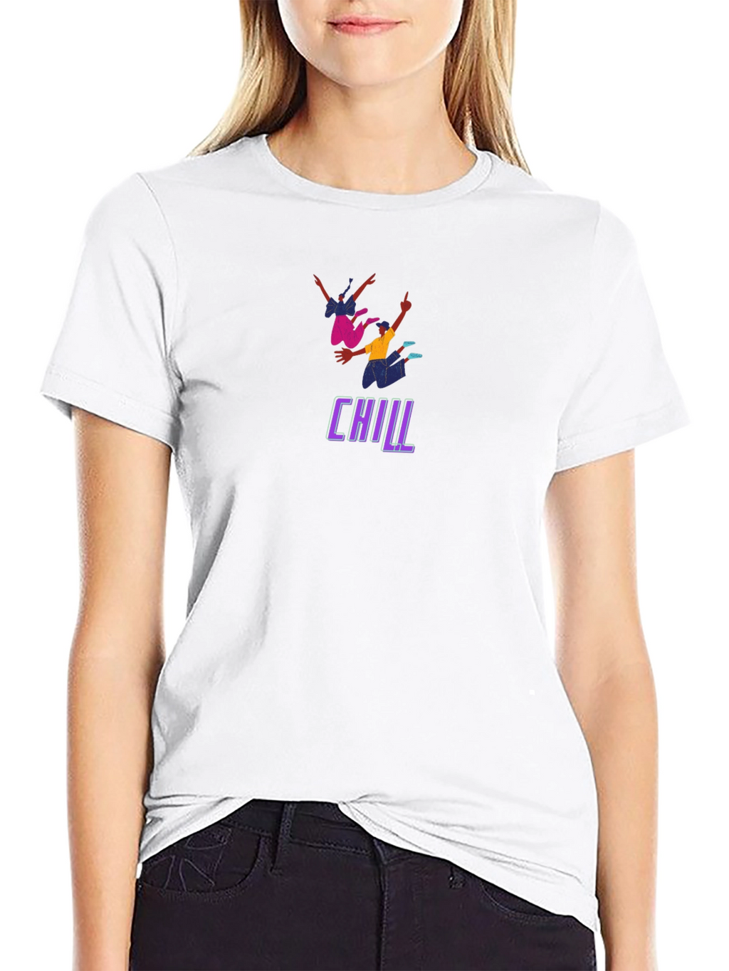 Chill Graphic Print Black T-Shirt