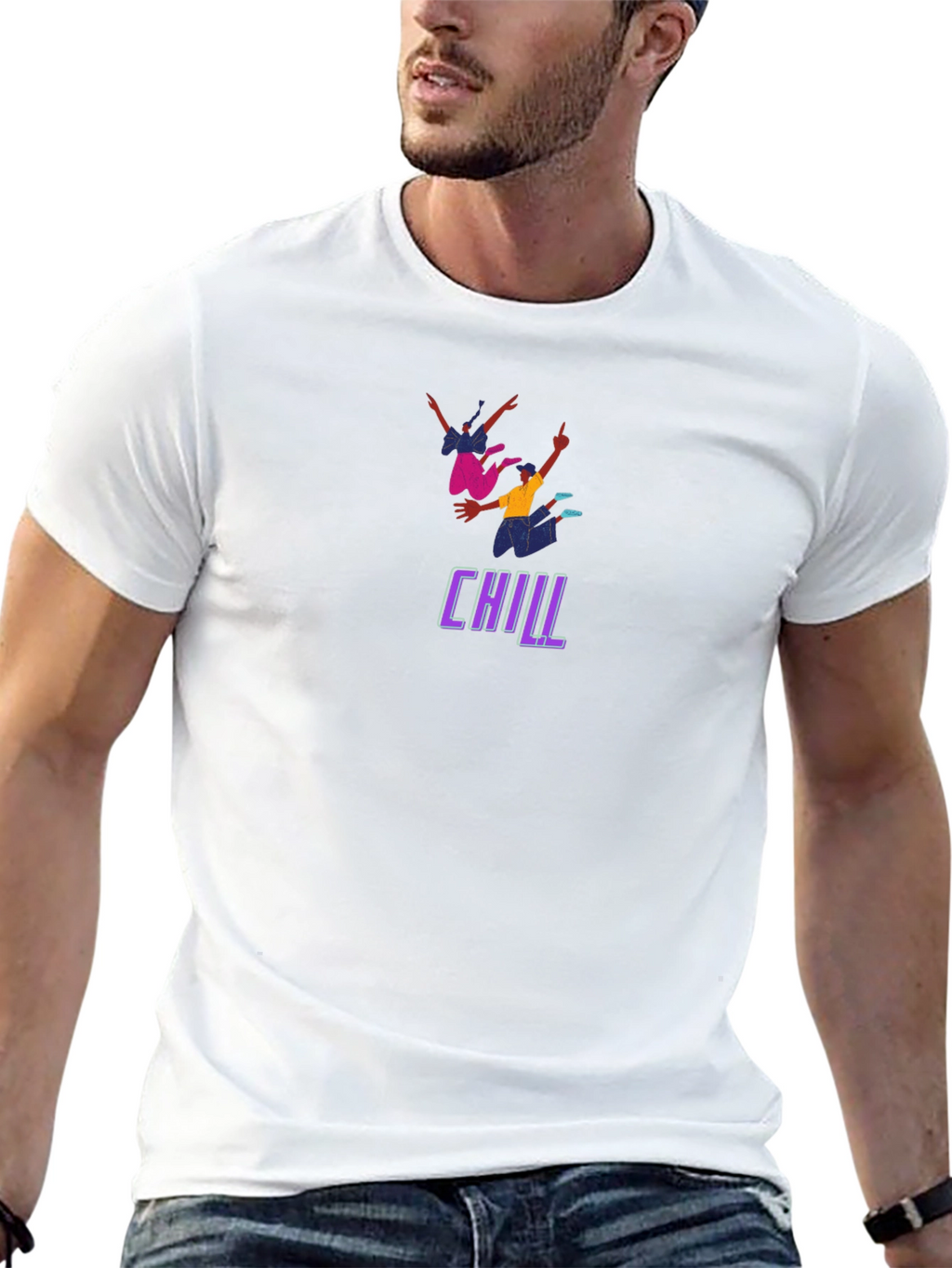 Chill Graphic Print Black T-Shirt