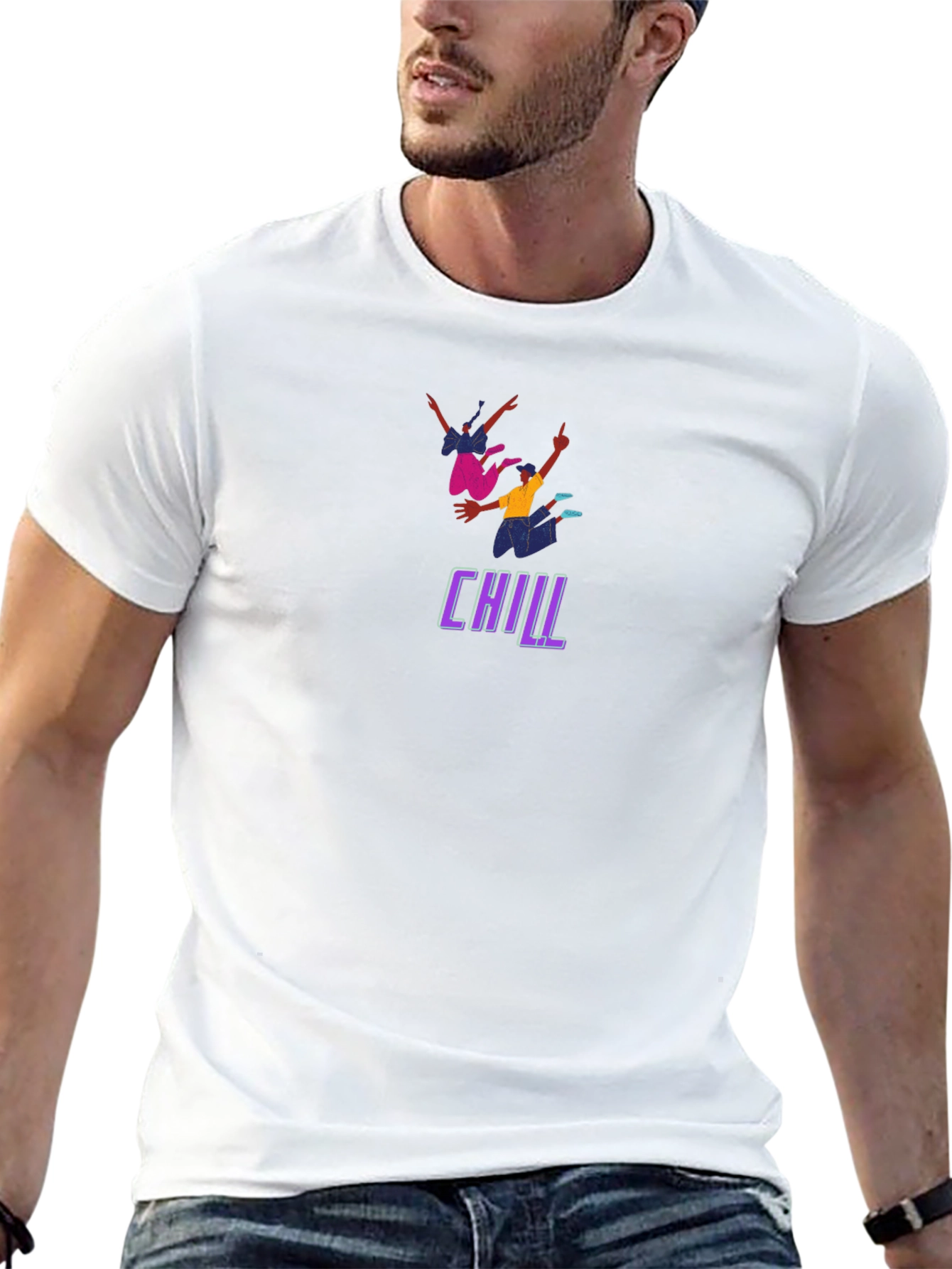 Chill Graphic Print Black T-Shirt