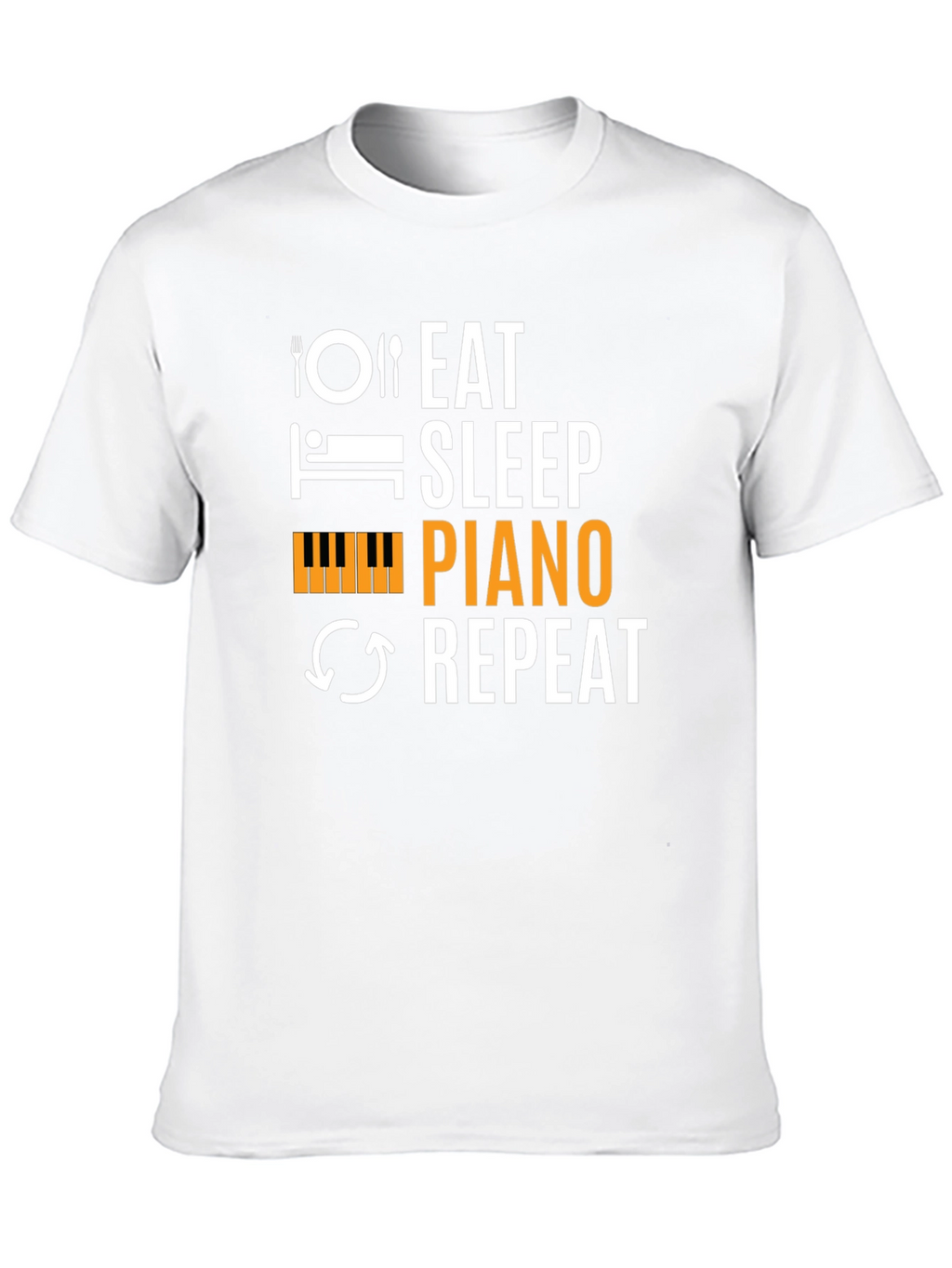 Eat Sleep Piano Repeat Black T-Shirt