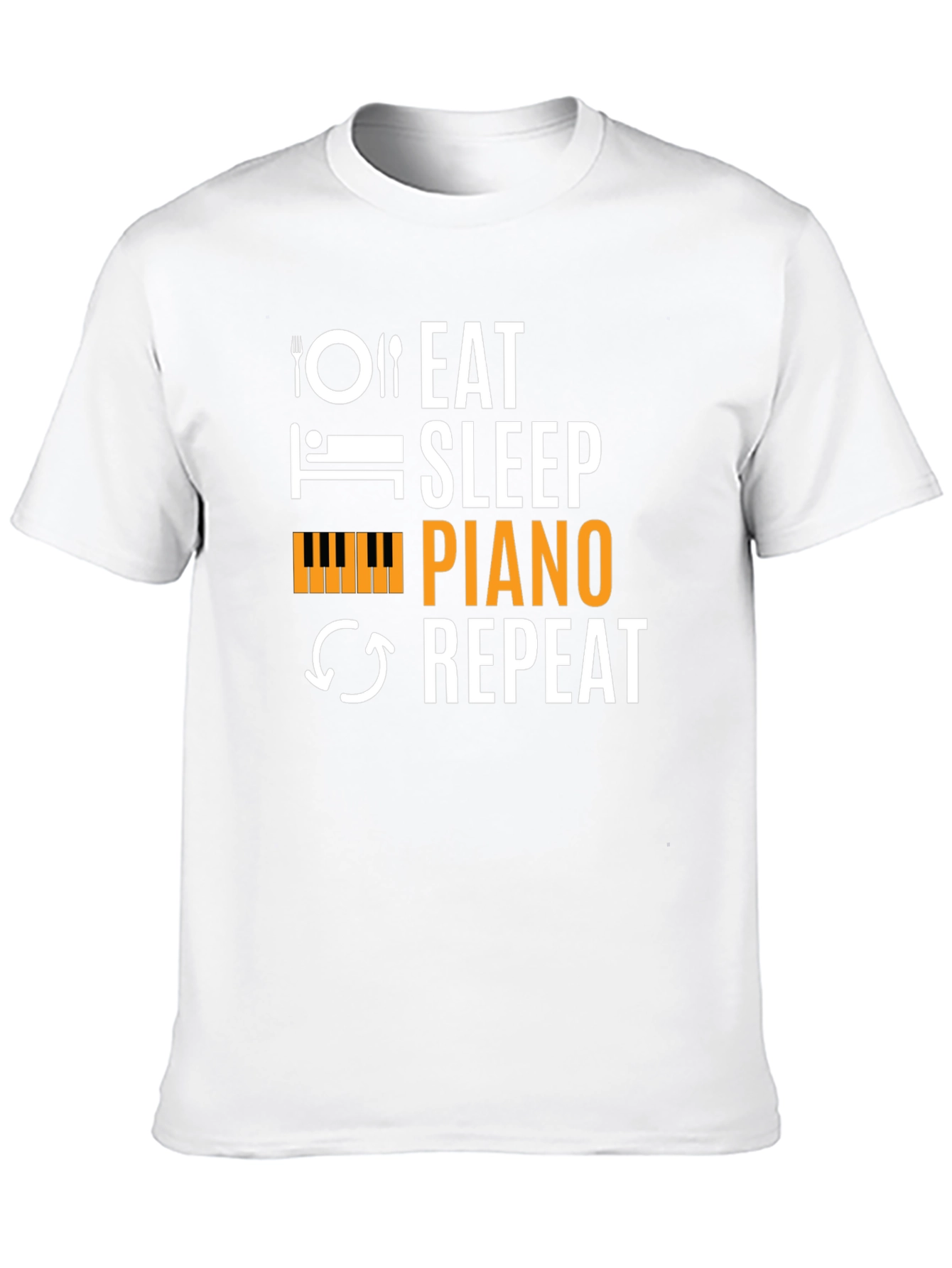 Eat Sleep Piano Repeat Black T-Shirt