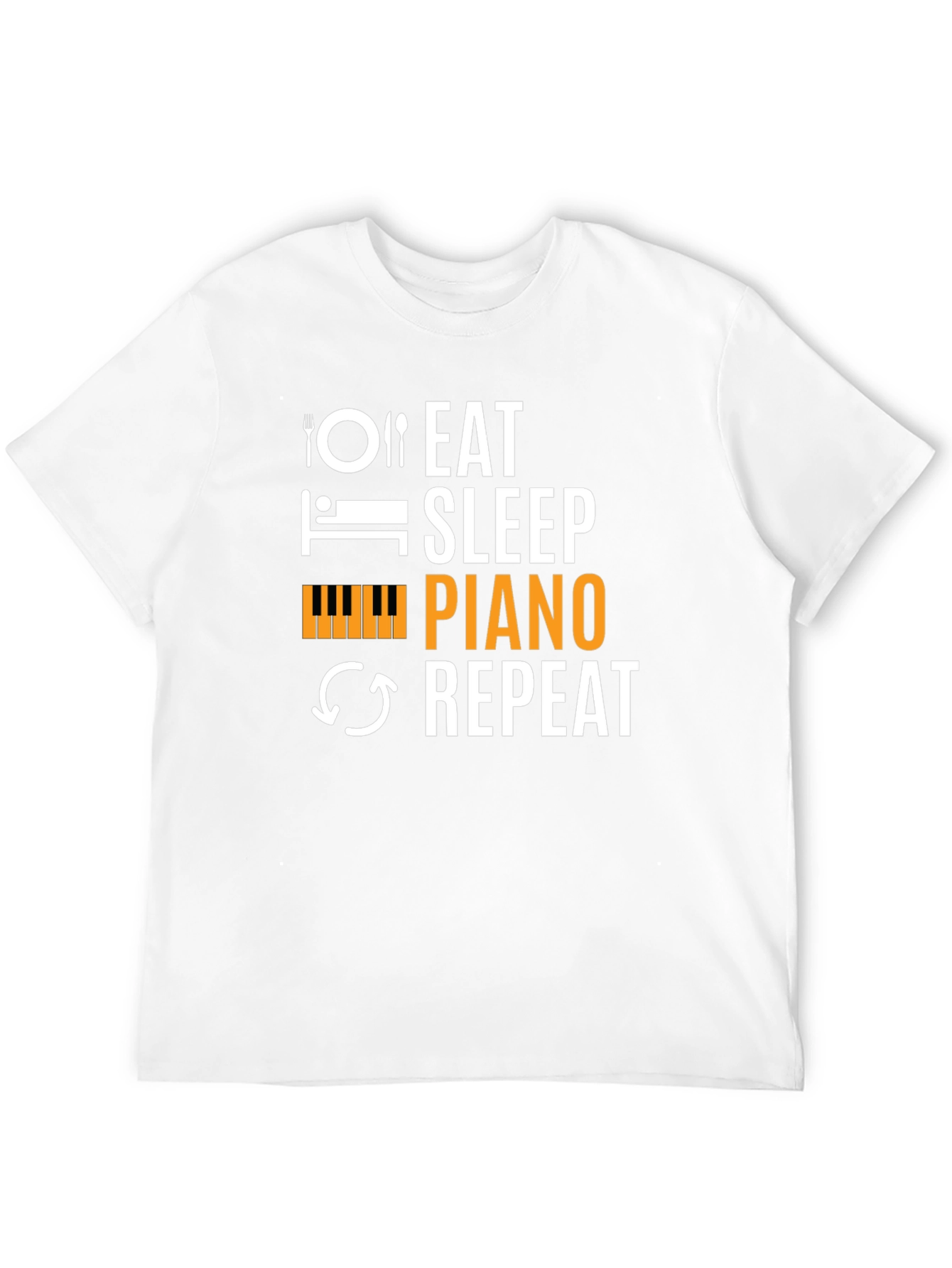 Eat Sleep Piano Repeat Black T-Shirt