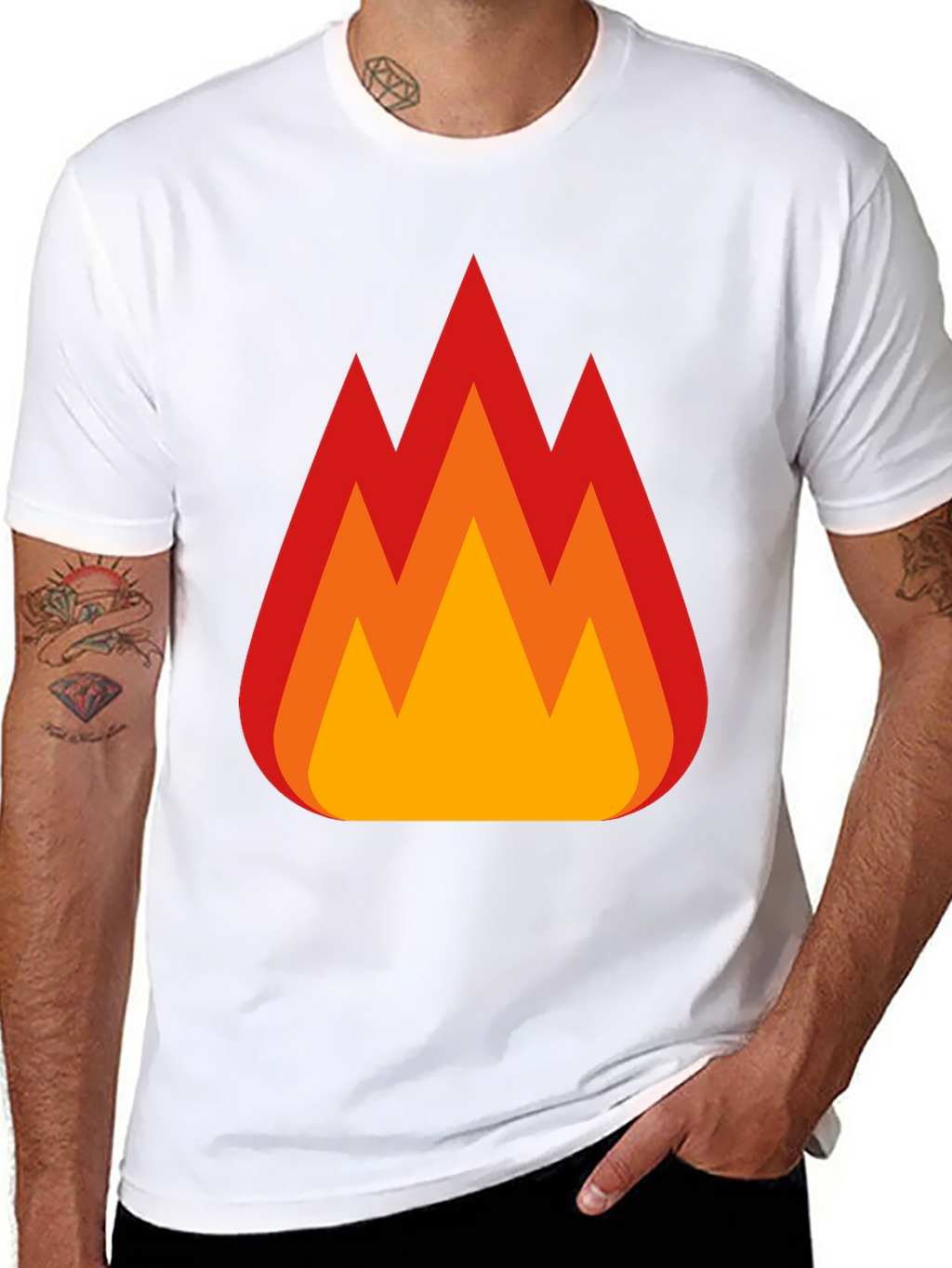 Flaming Hot Tee - Bold Graphic Print T-Shirt