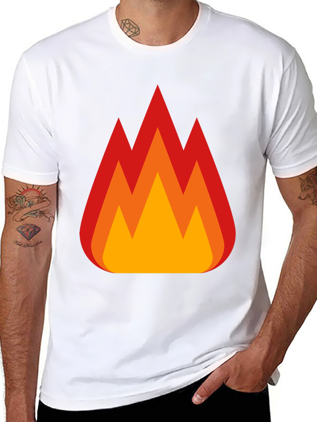 Flaming Hot Tee - Bold Graphic Print T-Shirt
