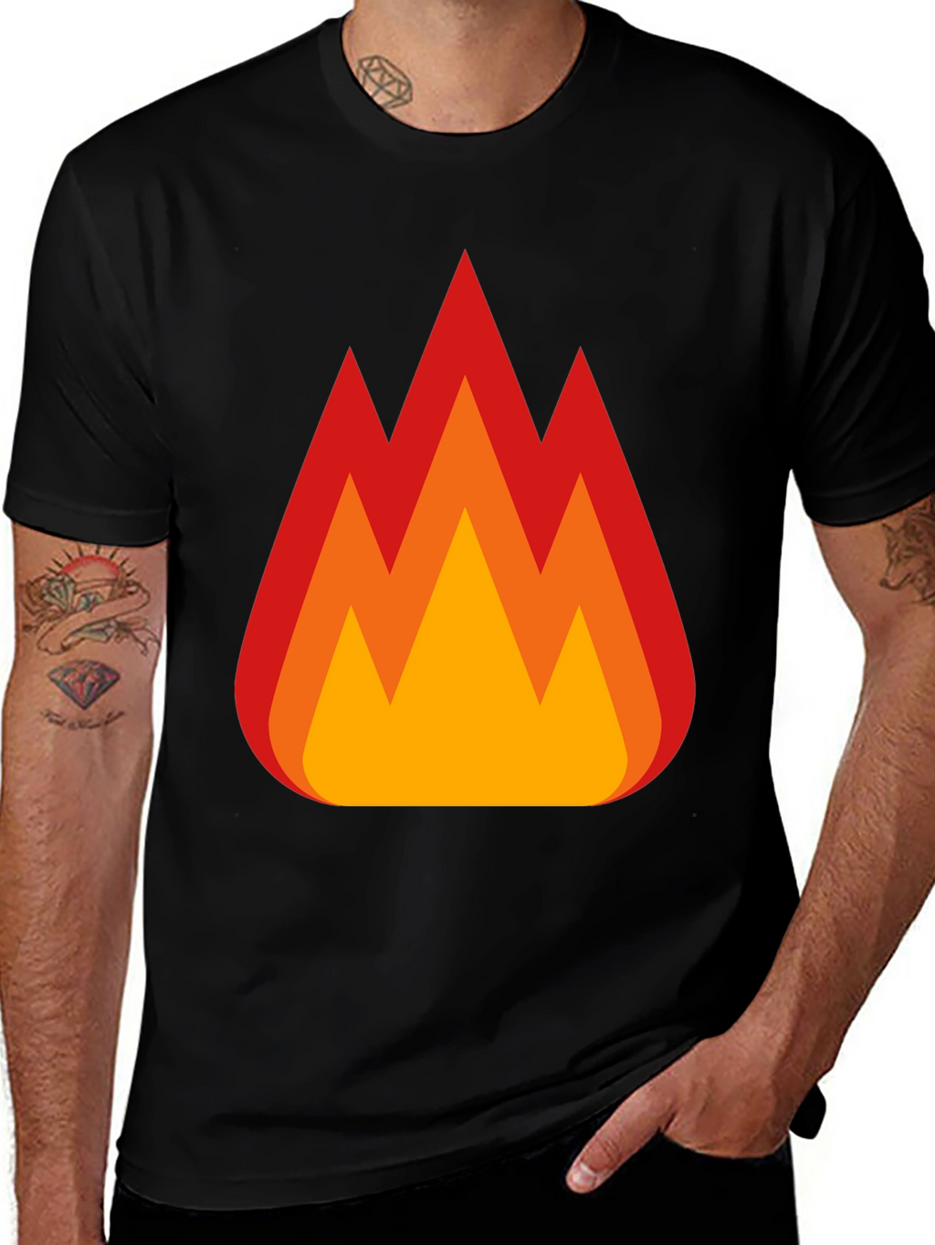 Flaming Hot Tee - Bold Graphic Print T-Shirt