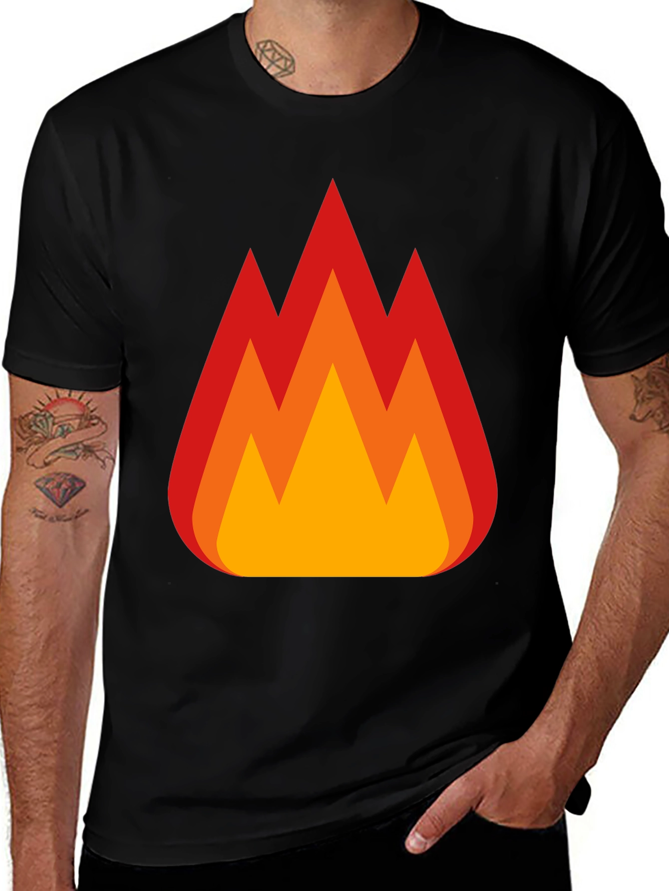 Flaming Hot Tee - Bold Graphic Print T-Shirt