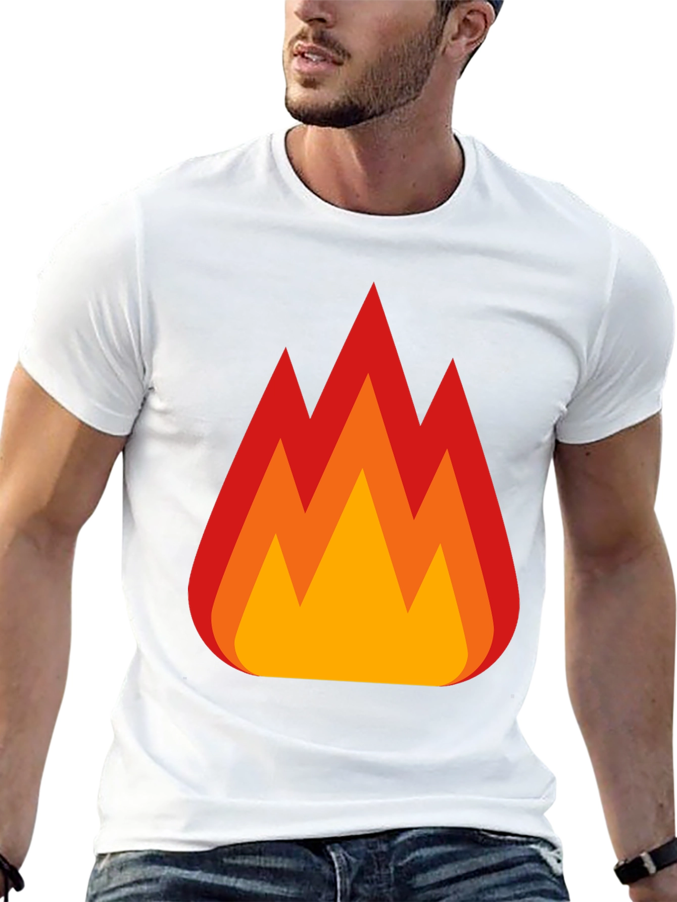 Flaming Hot Tee - Bold Graphic Print T-Shirt