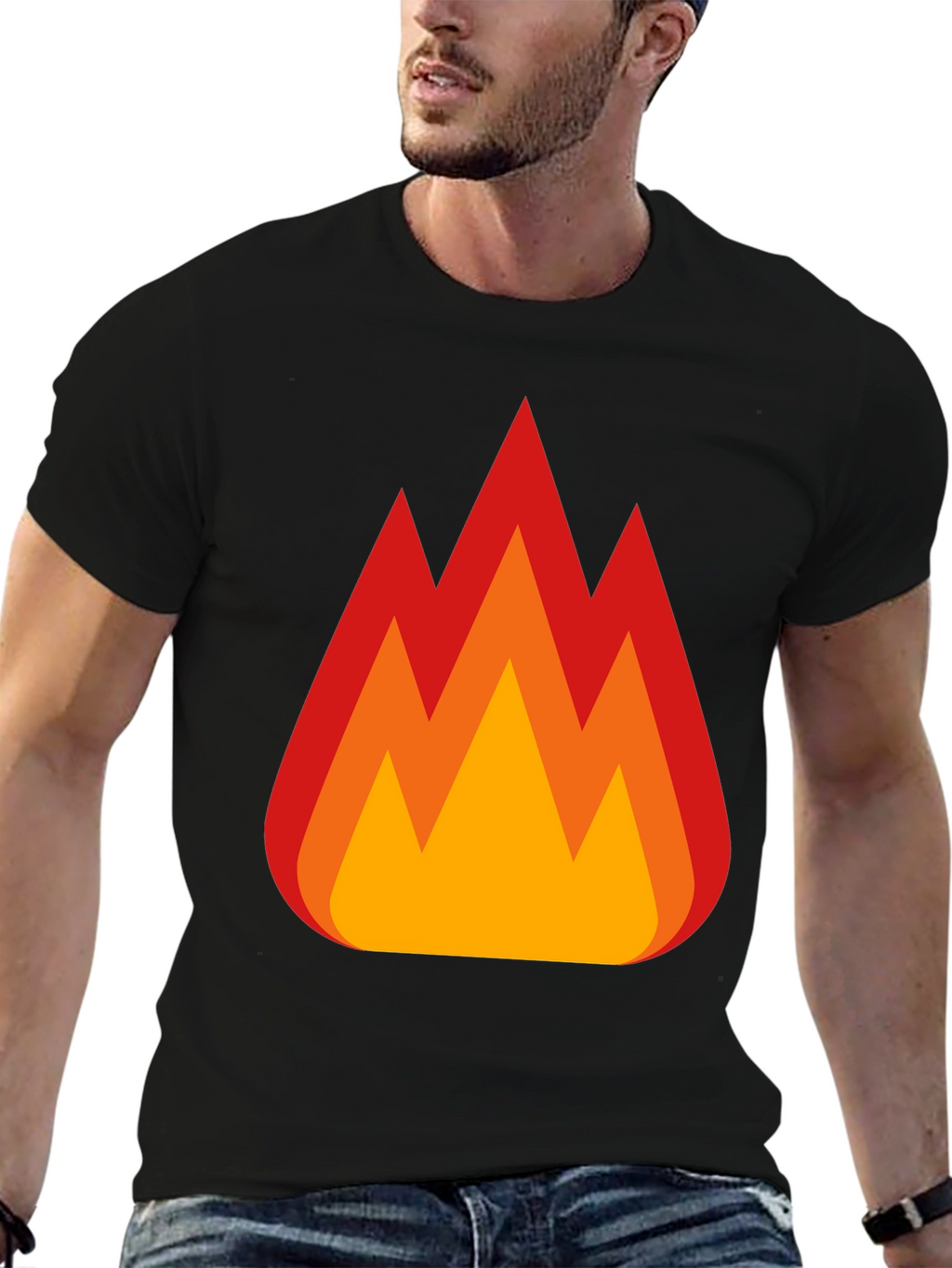 Flaming Hot Tee - Bold Graphic Print T-Shirt