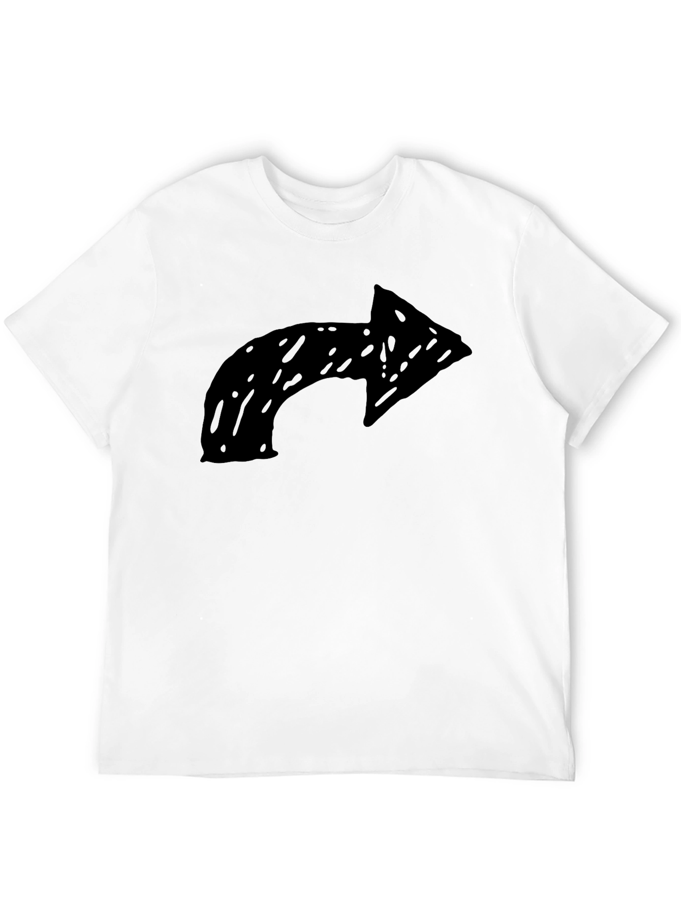 Curve Arrow Graphic T-Shirt - Casual Black Tee