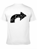 Curve Arrow Graphic T-Shirt - Casual Black Tee