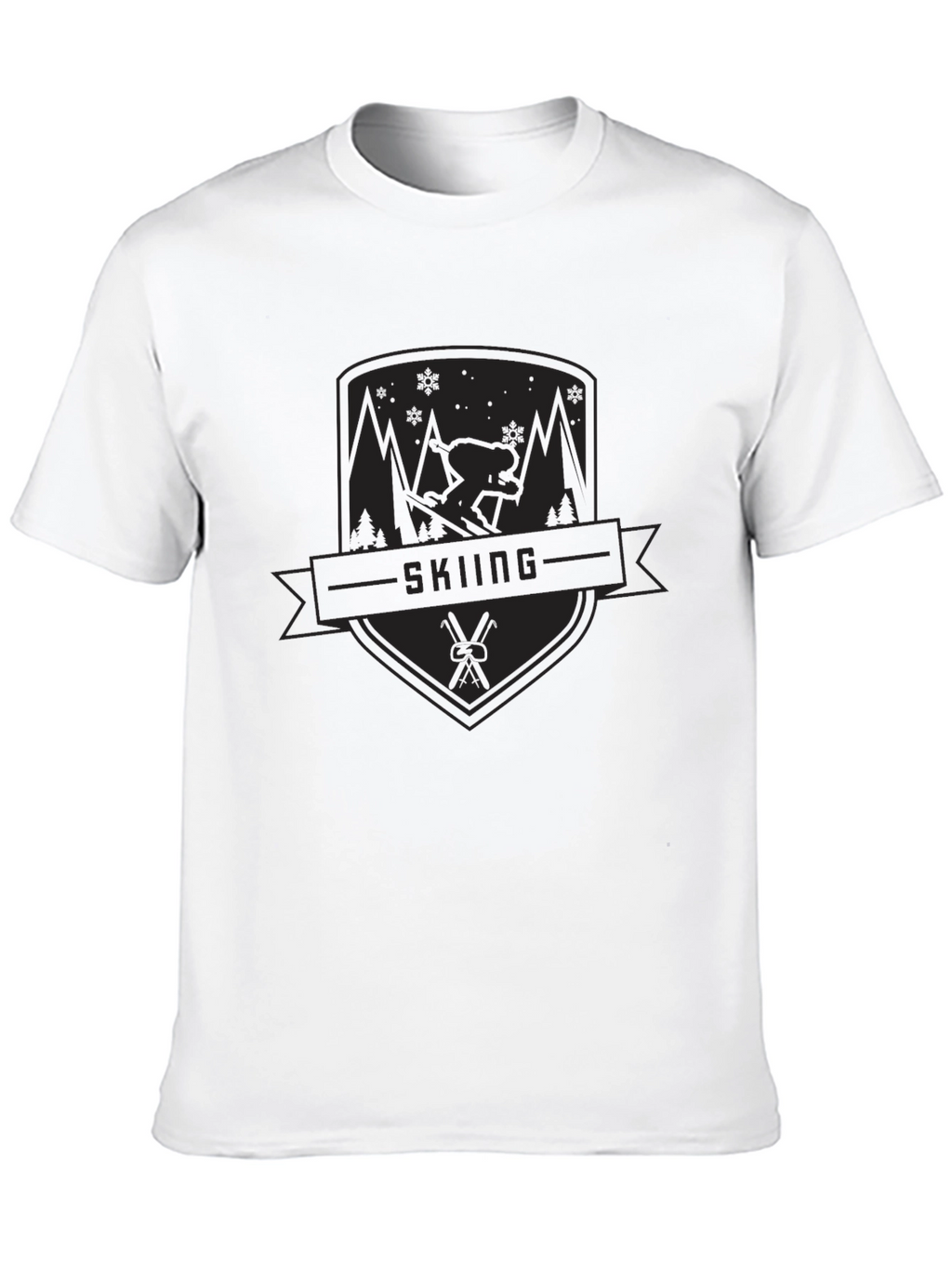 Skiing Graphic Tee - Black