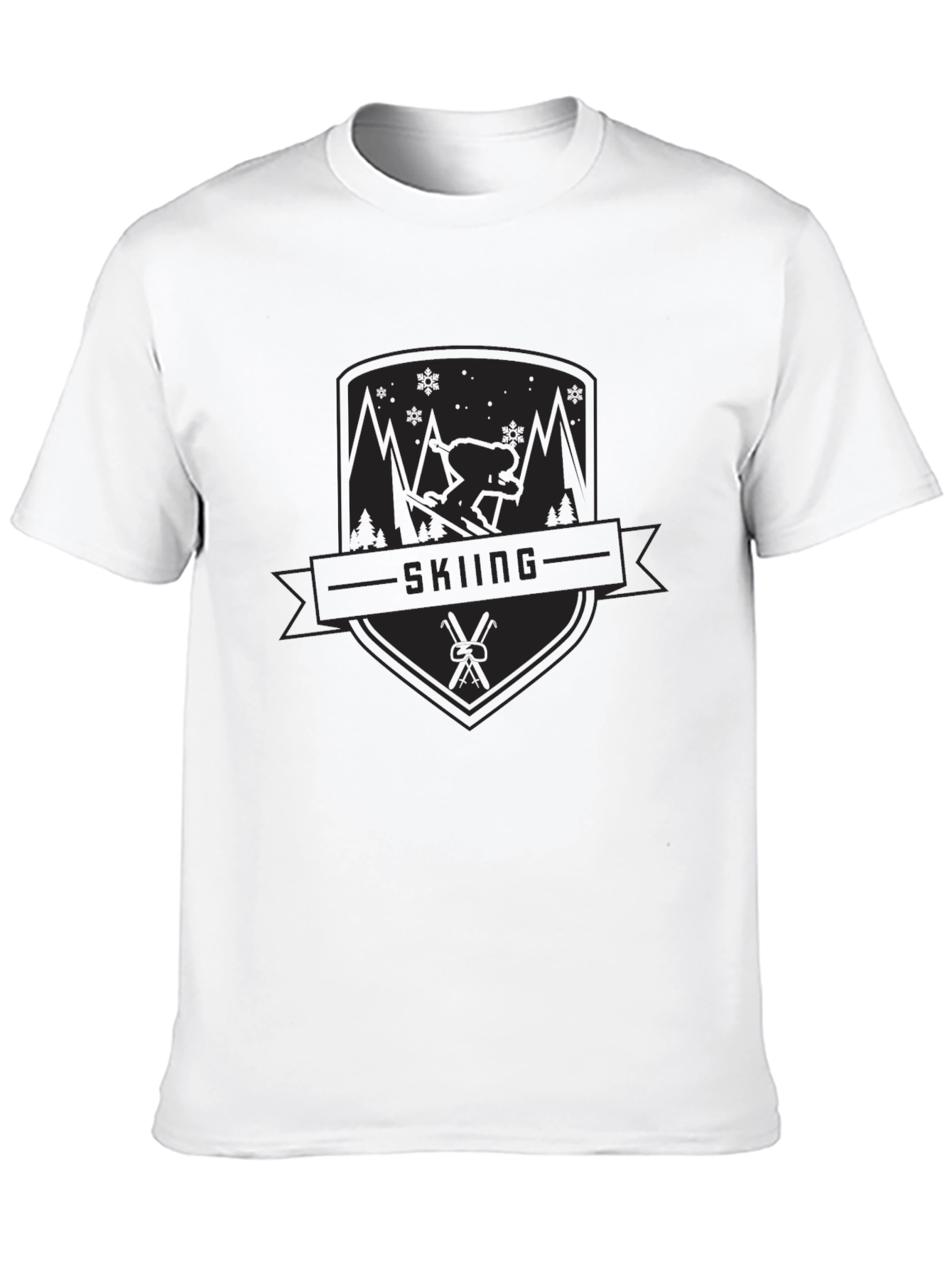 Skiing Graphic Tee - Black