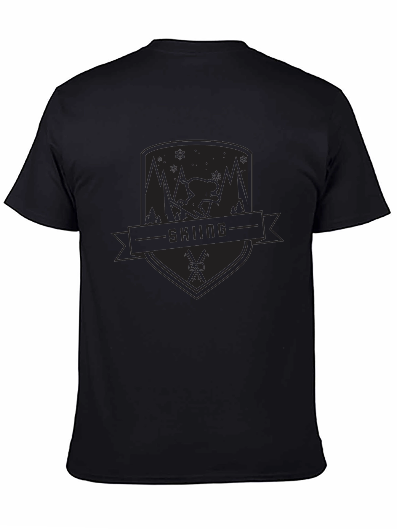 Skiing Graphic Tee - Black