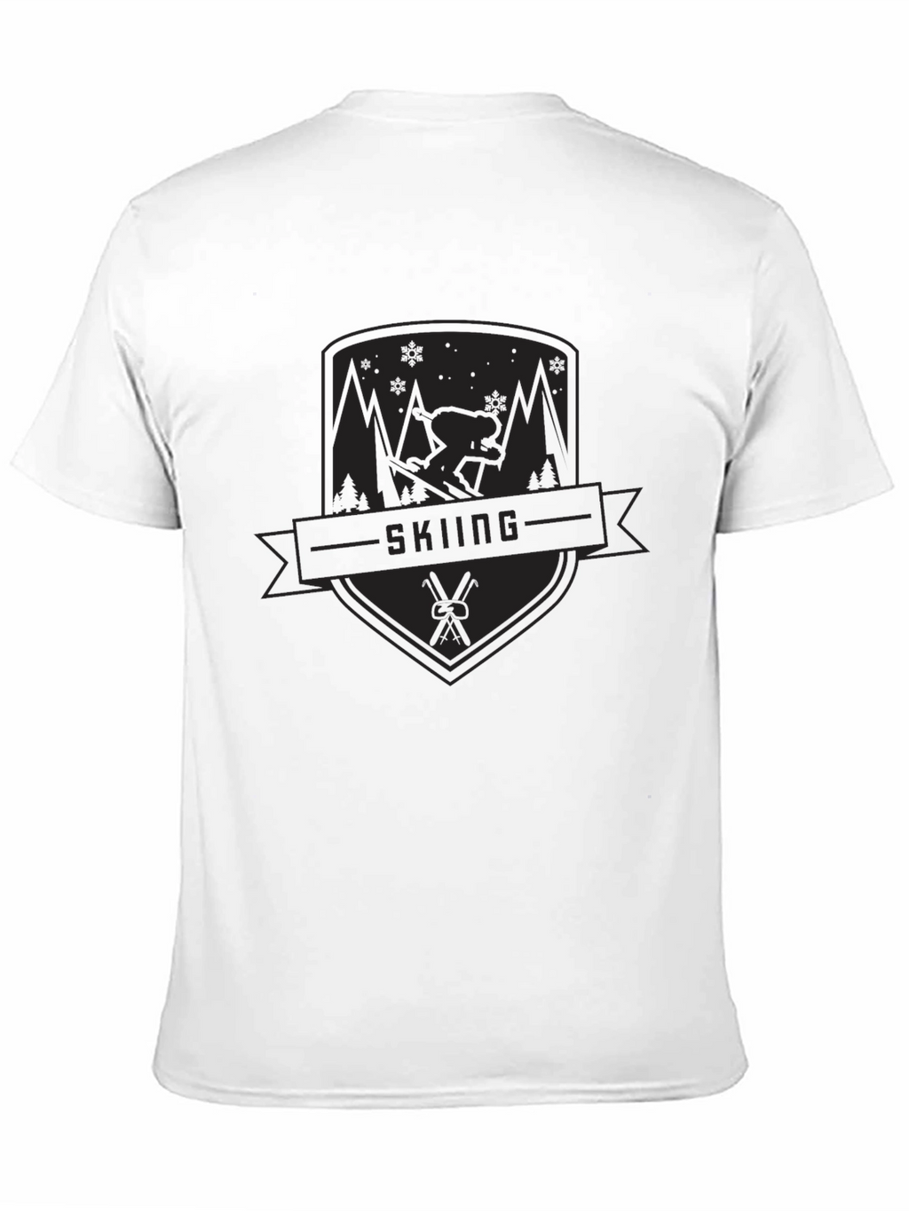 Skiing Graphic Tee - Black