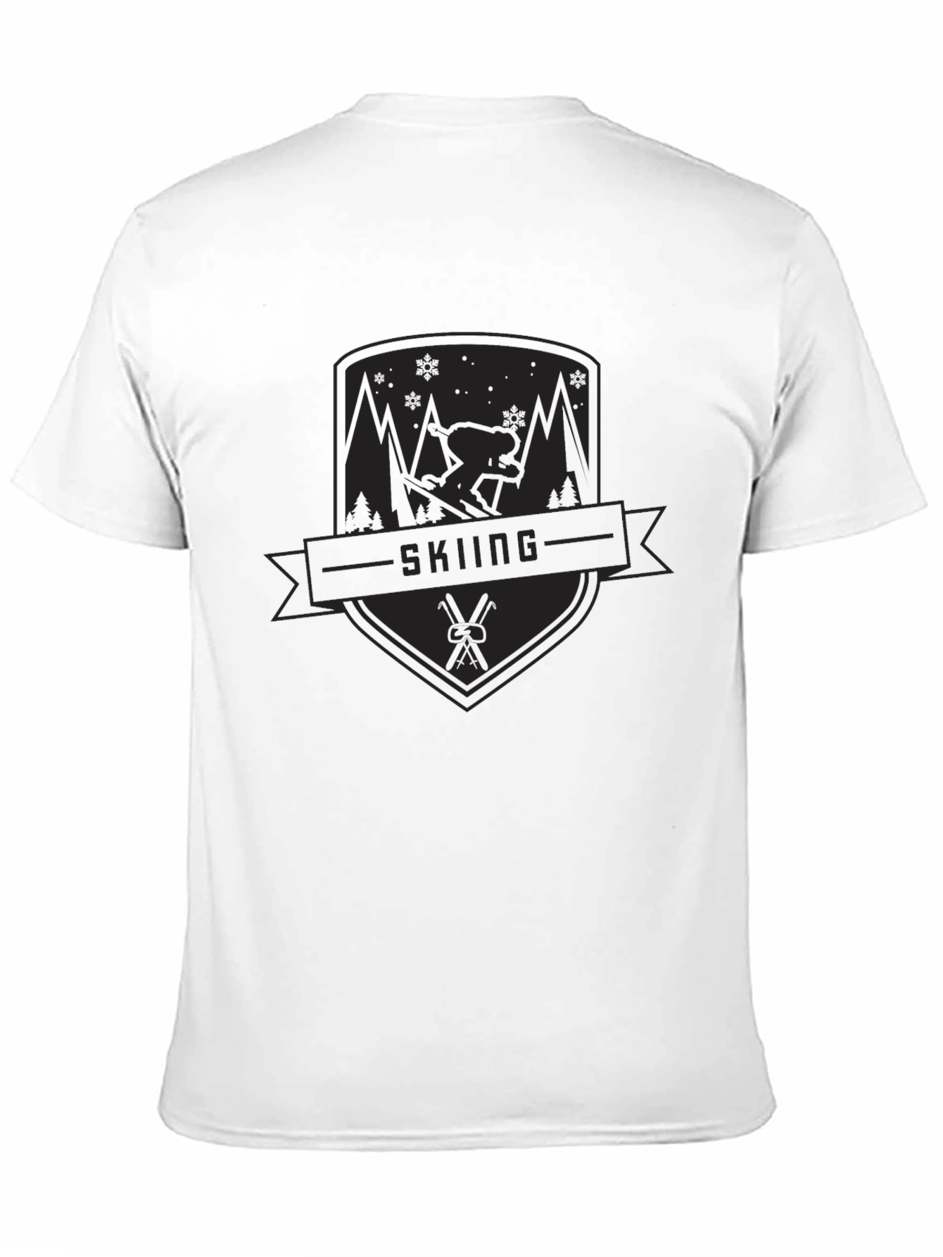 Skiing Graphic Tee - Black