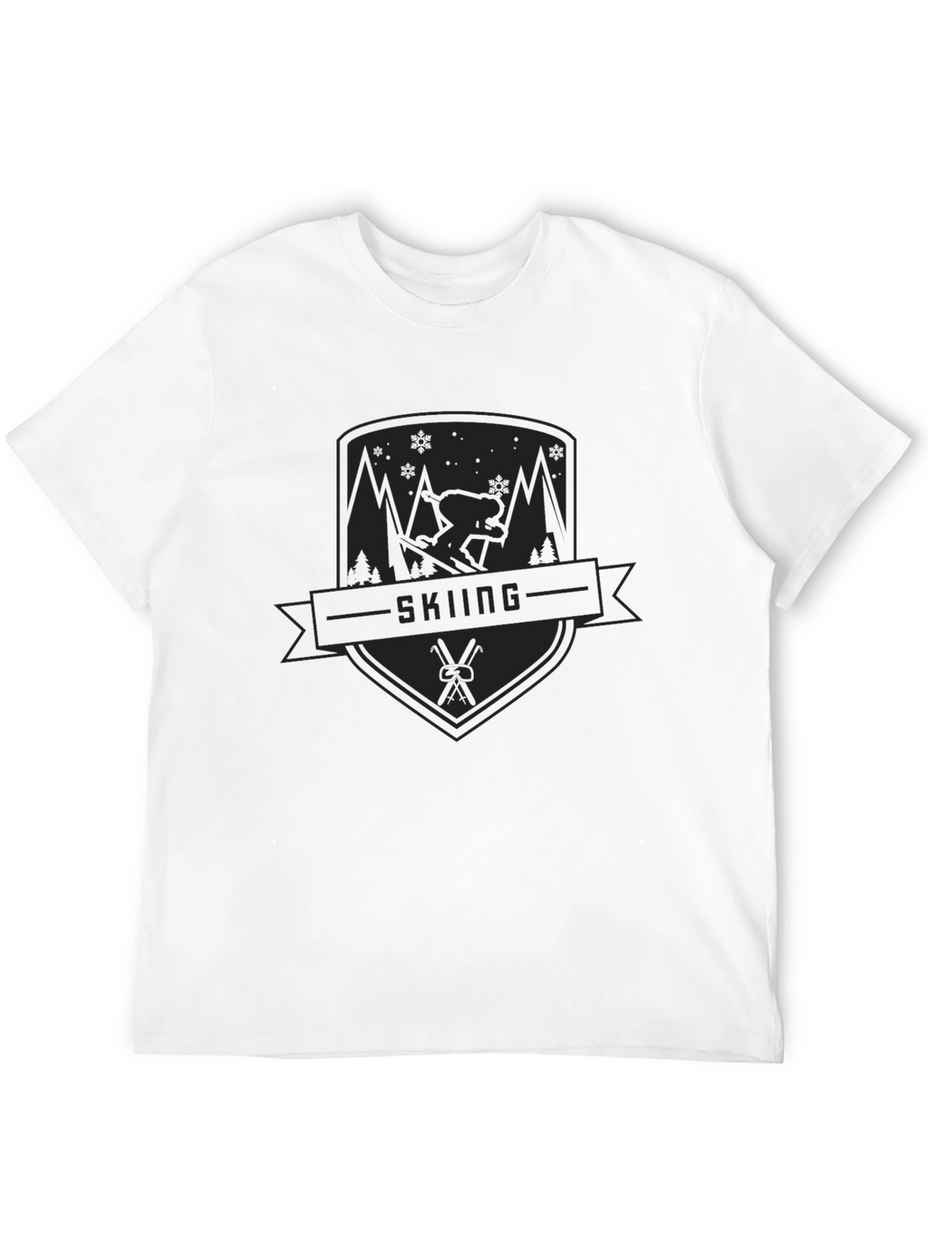 Skiing Graphic Tee - Black
