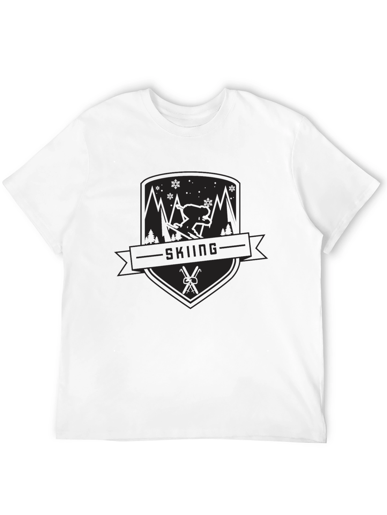 Skiing Graphic Tee - Black