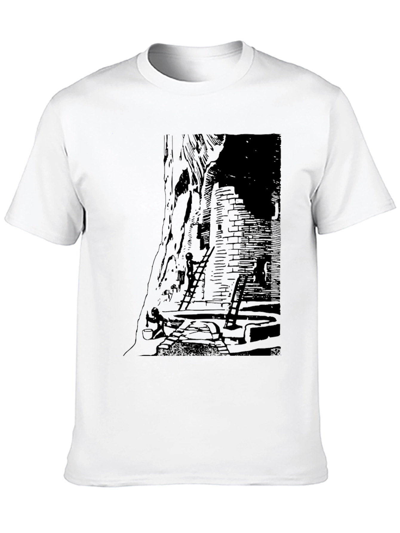 Mens Black Graphic Print T-Shirt