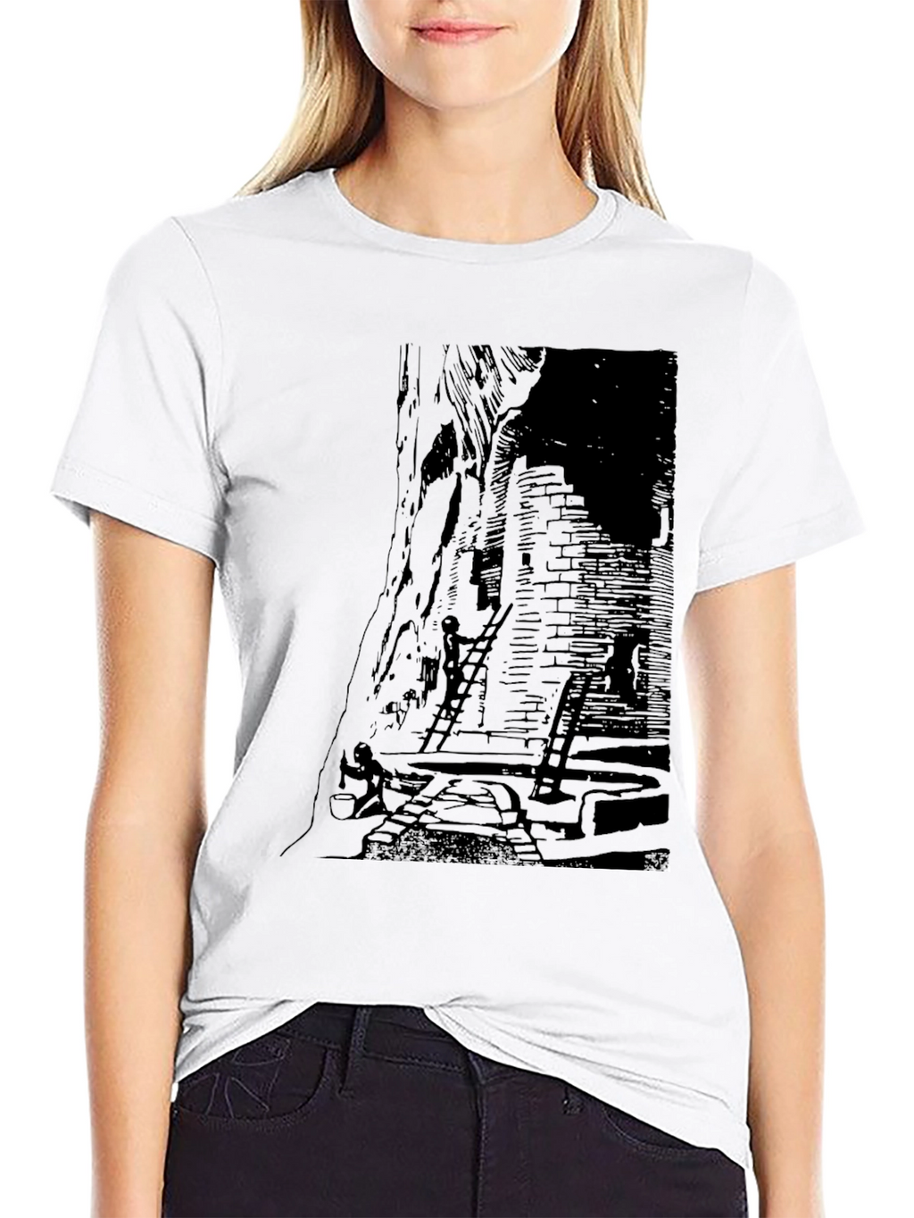 Mens Black Graphic Print T-Shirt