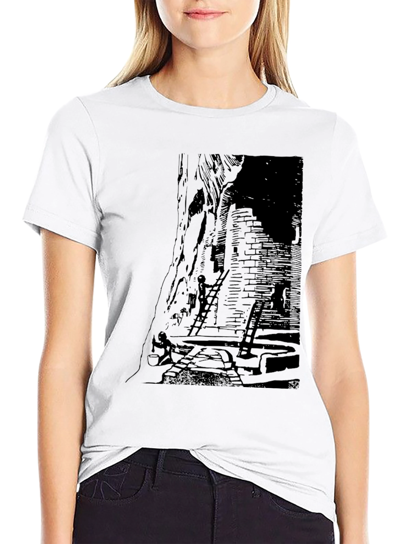 Mens Black Graphic Print T-Shirt