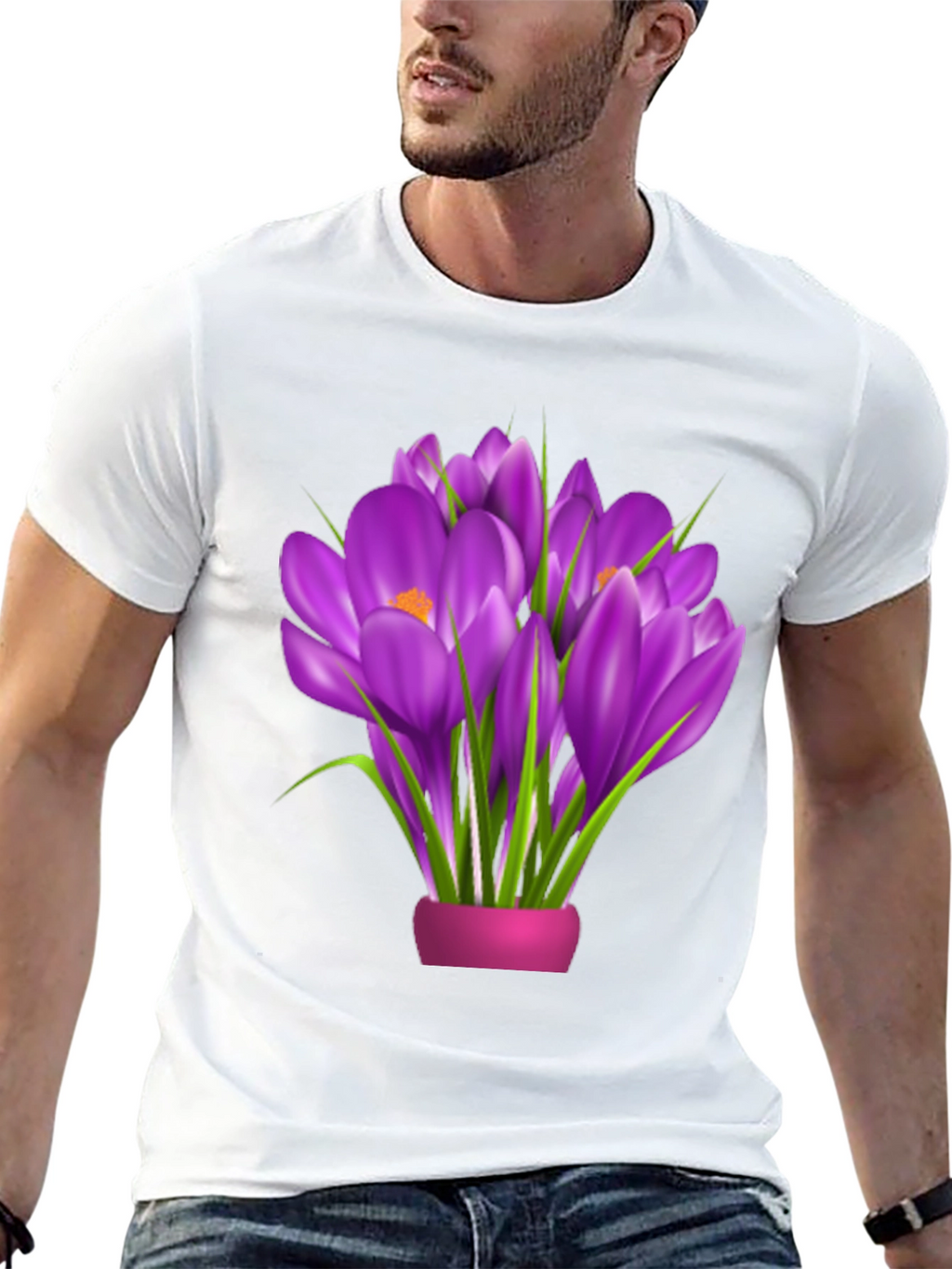 Floral Graphic Tee - Crocus Bouquet