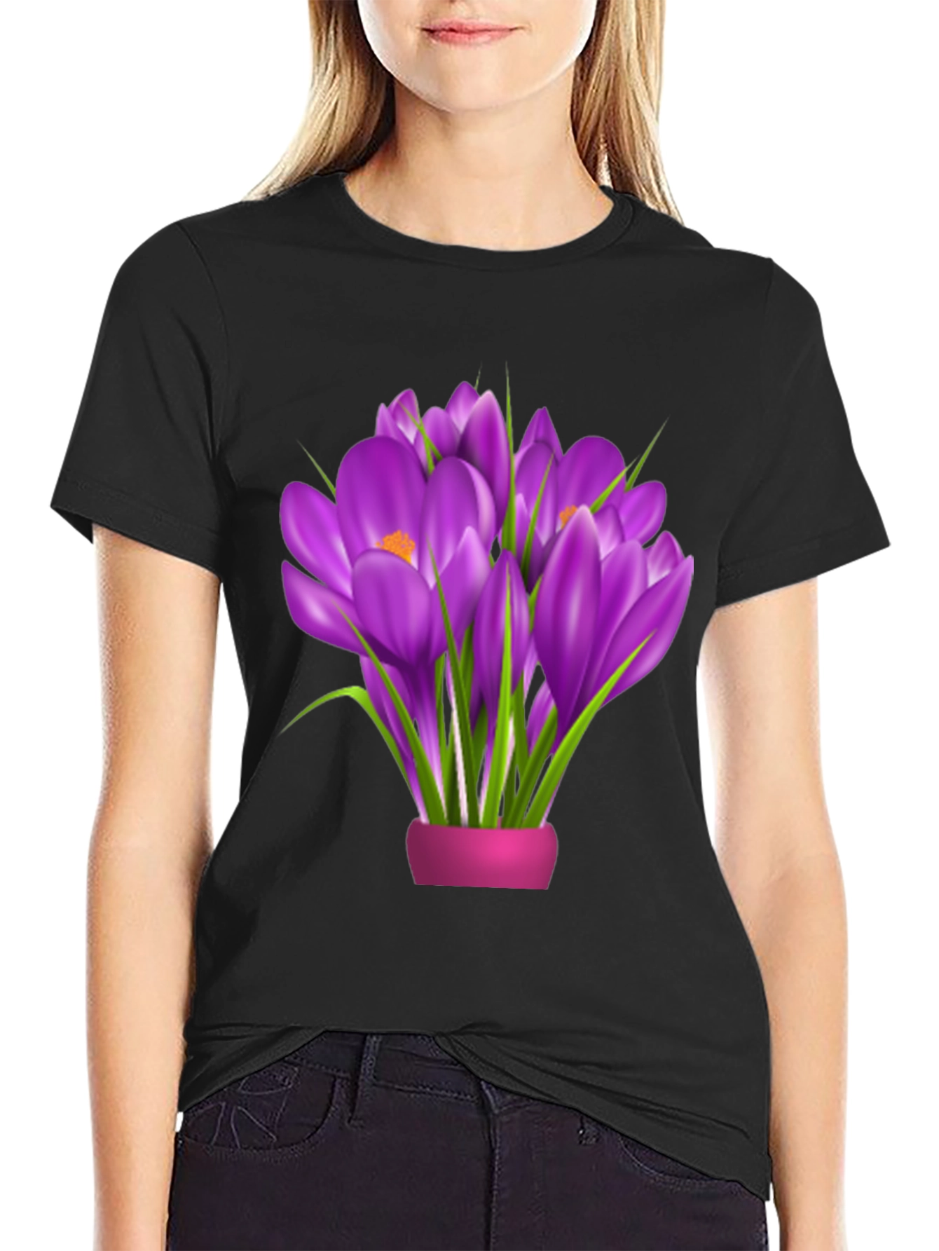Floral Graphic Tee - Crocus Bouquet