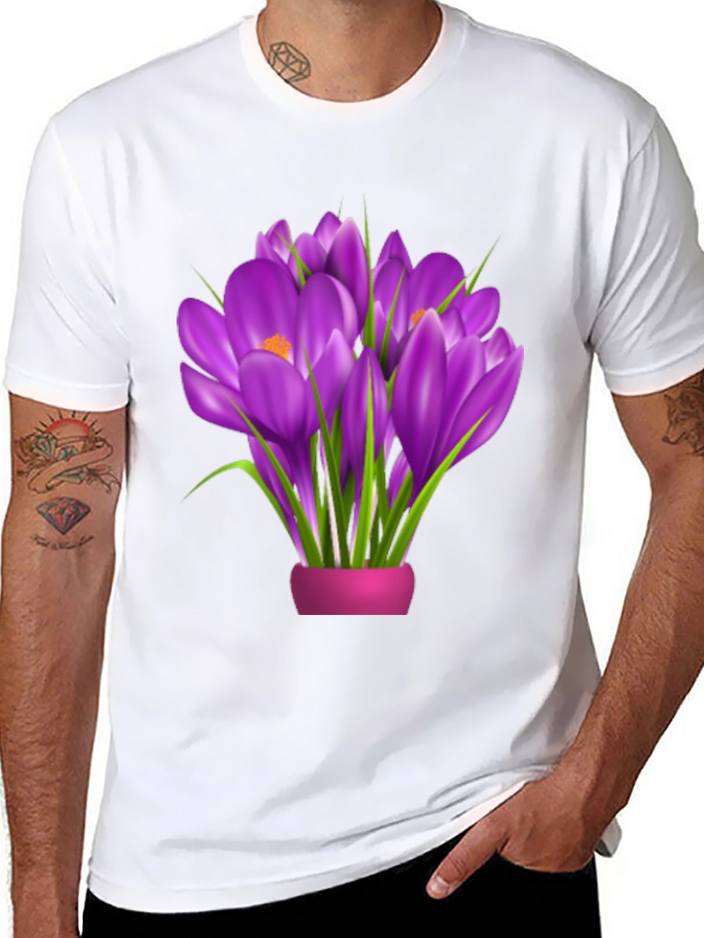 Floral Graphic Tee - Crocus Bouquet