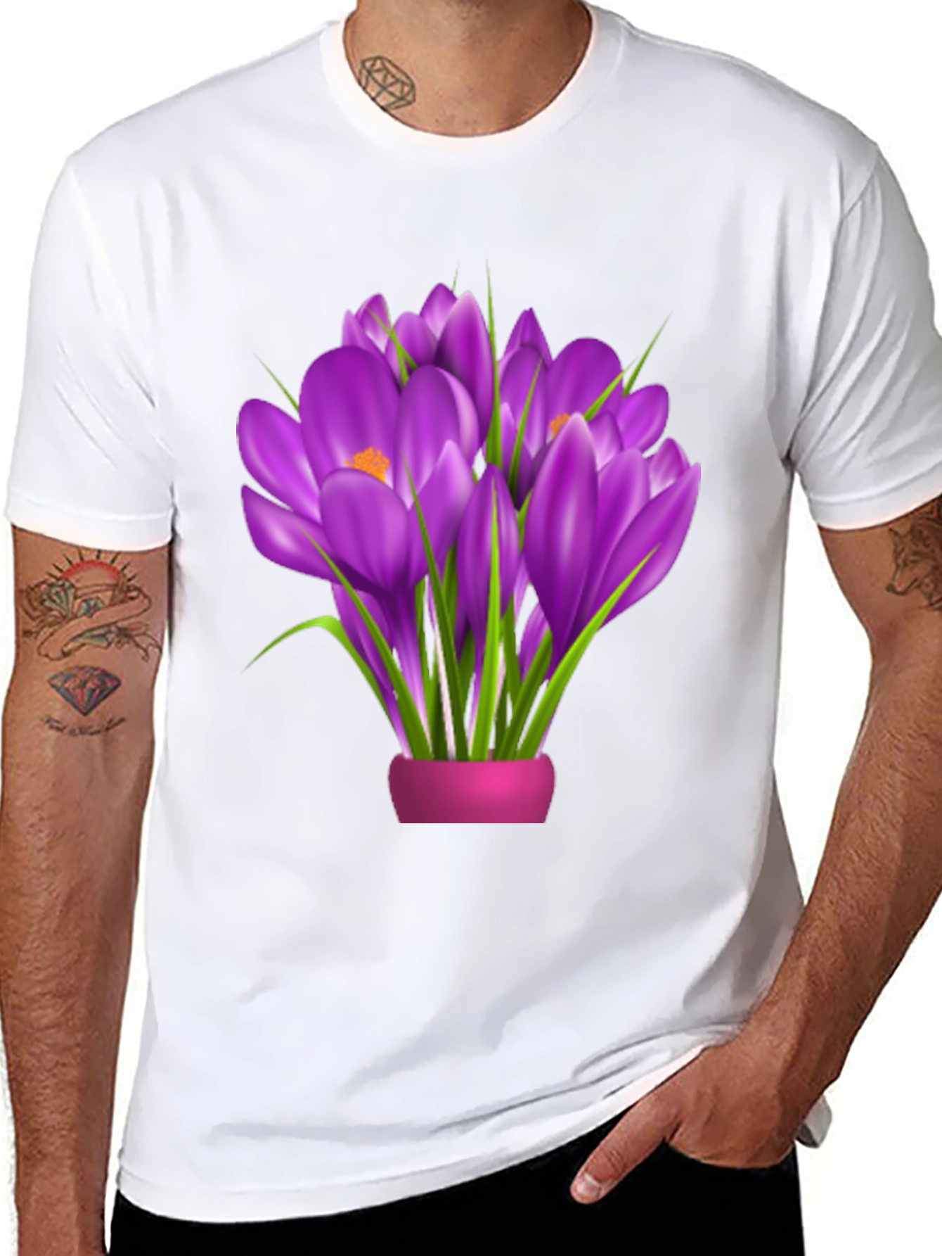 Floral Graphic Tee - Crocus Bouquet
