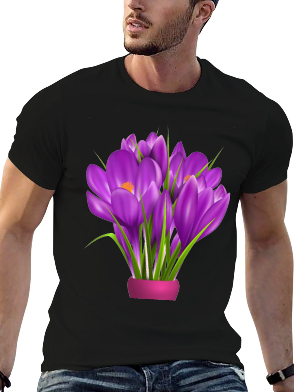 Floral Graphic Tee - Crocus Bouquet