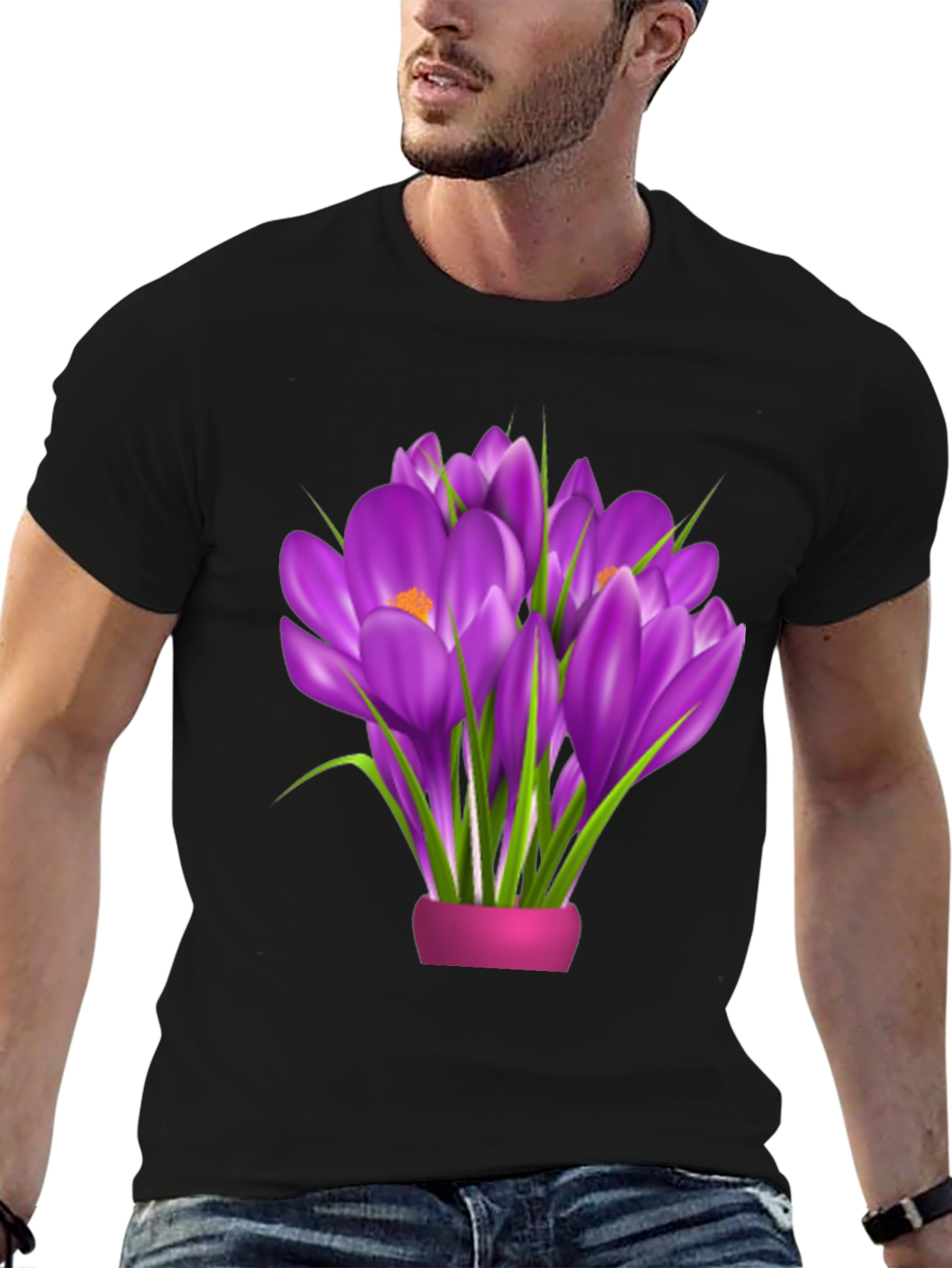 Floral Graphic Tee - Crocus Bouquet
