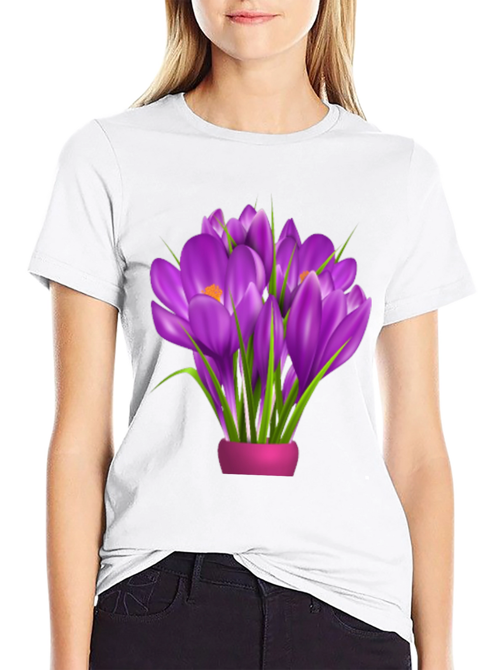 Floral Graphic Tee - Crocus Bouquet
