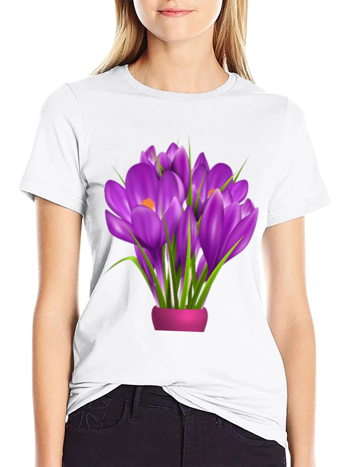 Floral Graphic Tee - Crocus Bouquet