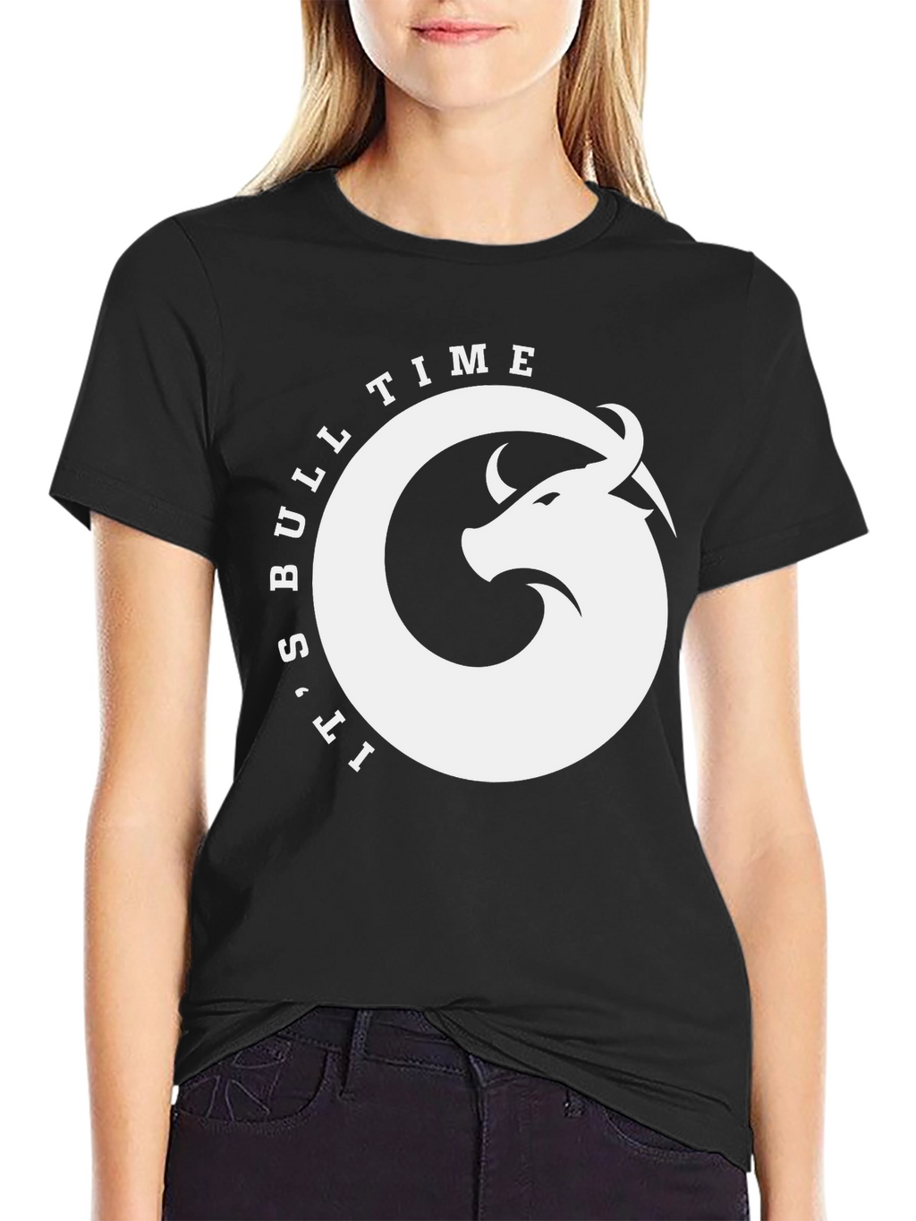 Bull Time Black Graphic Tee
