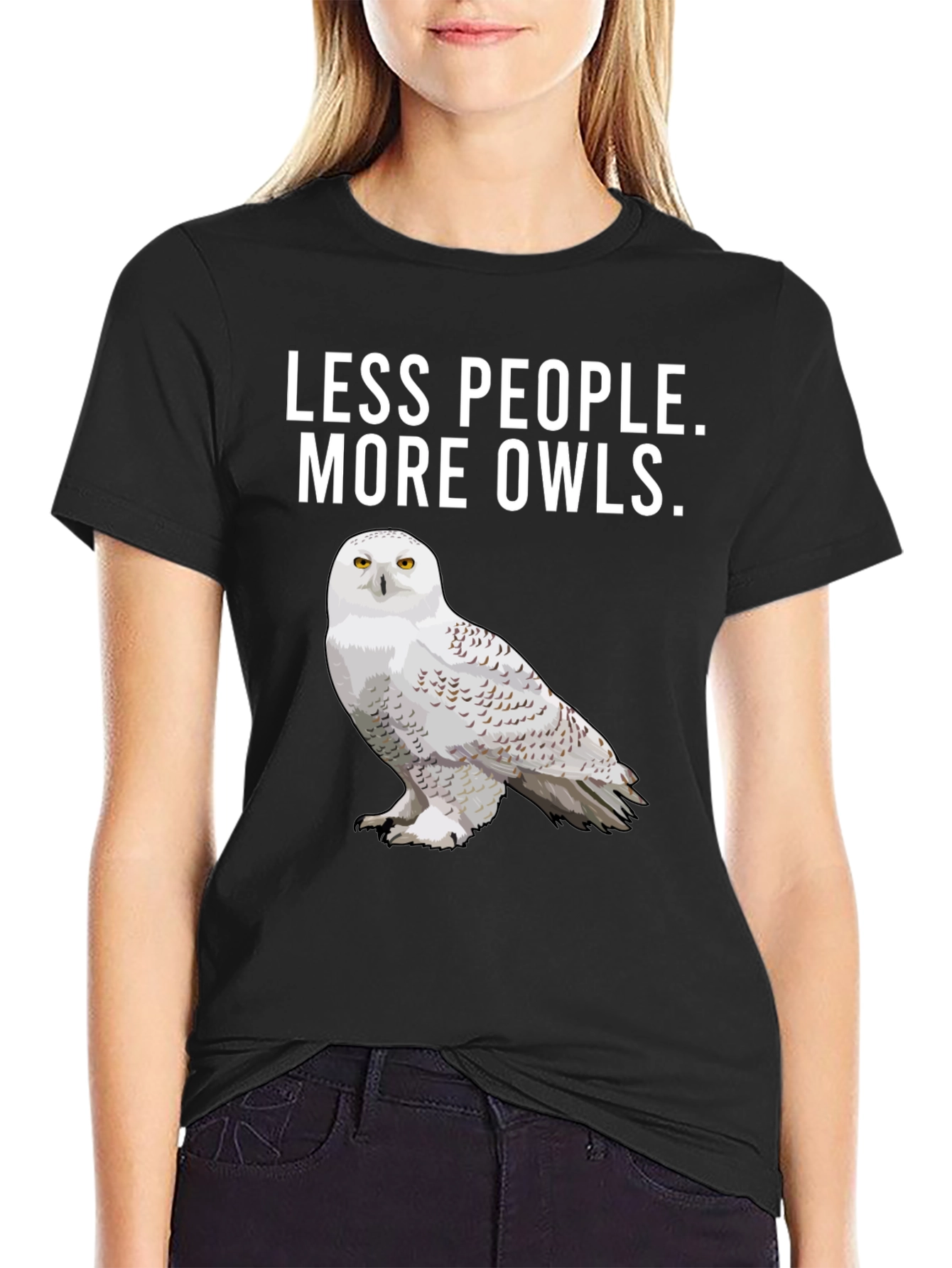 Less People More Owls T-Shirt - Unique Graphic Tee